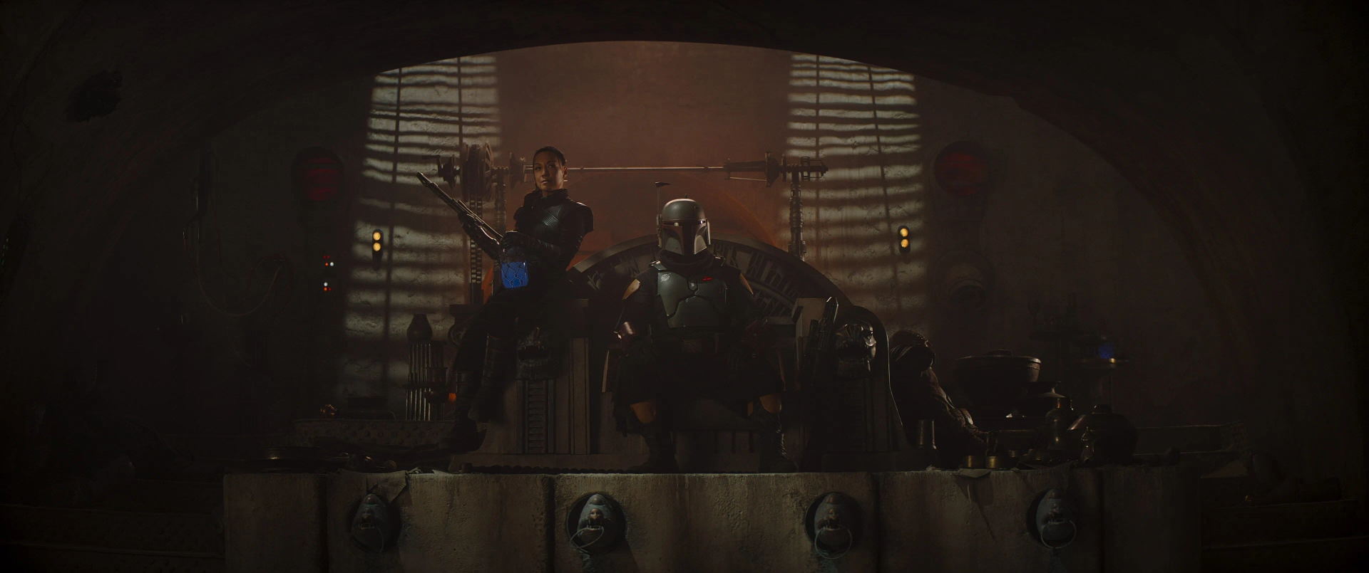 Ming-Na Wen, Temuera Morrison, and Jan Delay in The Mandalorian (2019)