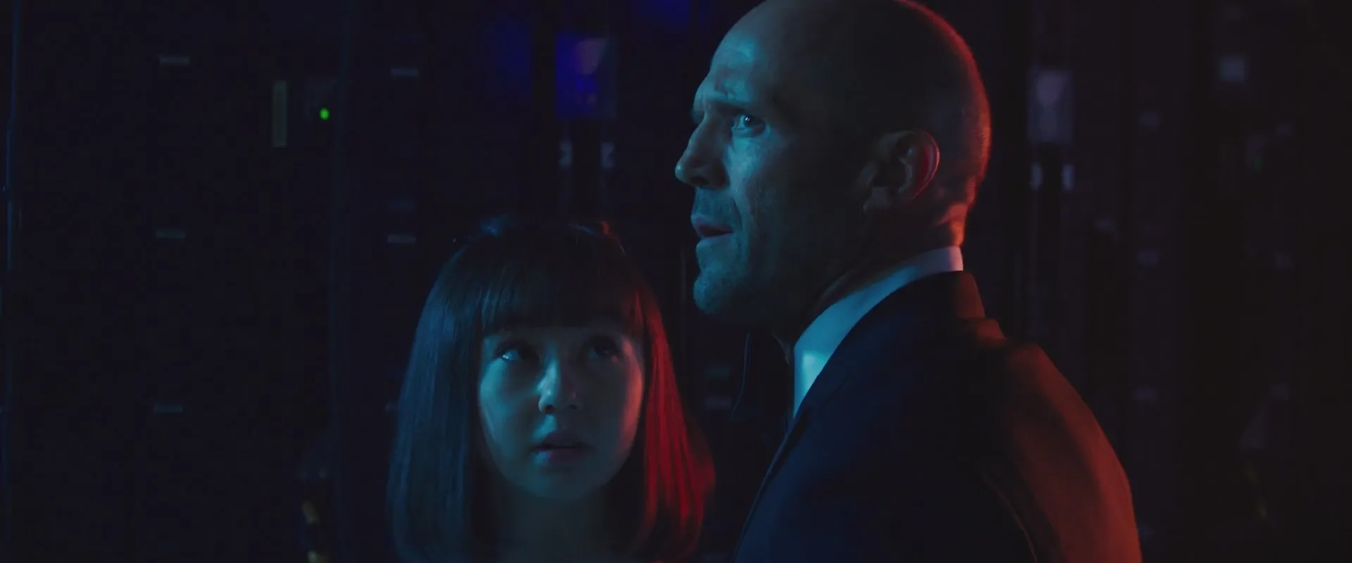 Jason Statham and Shuya Sophia Cai in Meg 2: The Trench (2023)