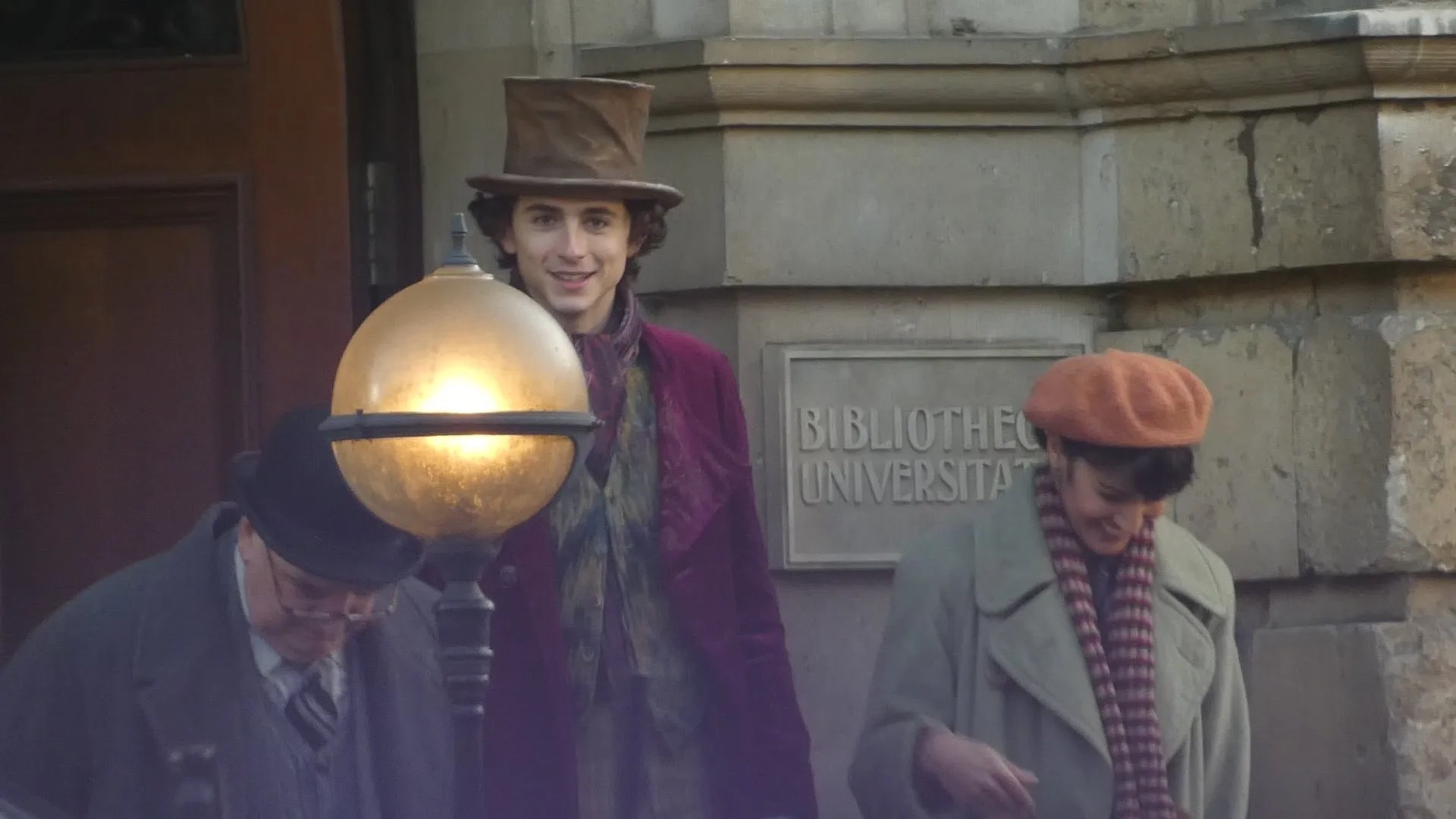 Jim Carter, Rakhee Thakrar, and Timothée Chalamet in Wonka (2023)