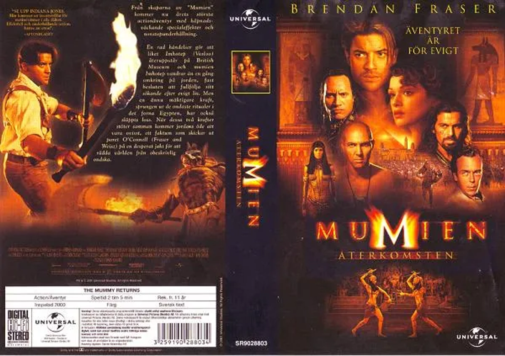 Brendan Fraser, John Hannah, Rachel Weisz, Oded Fehr, Dwayne Johnson, Patricia Velasquez, and Arnold Vosloo in The Mummy Returns (2001)