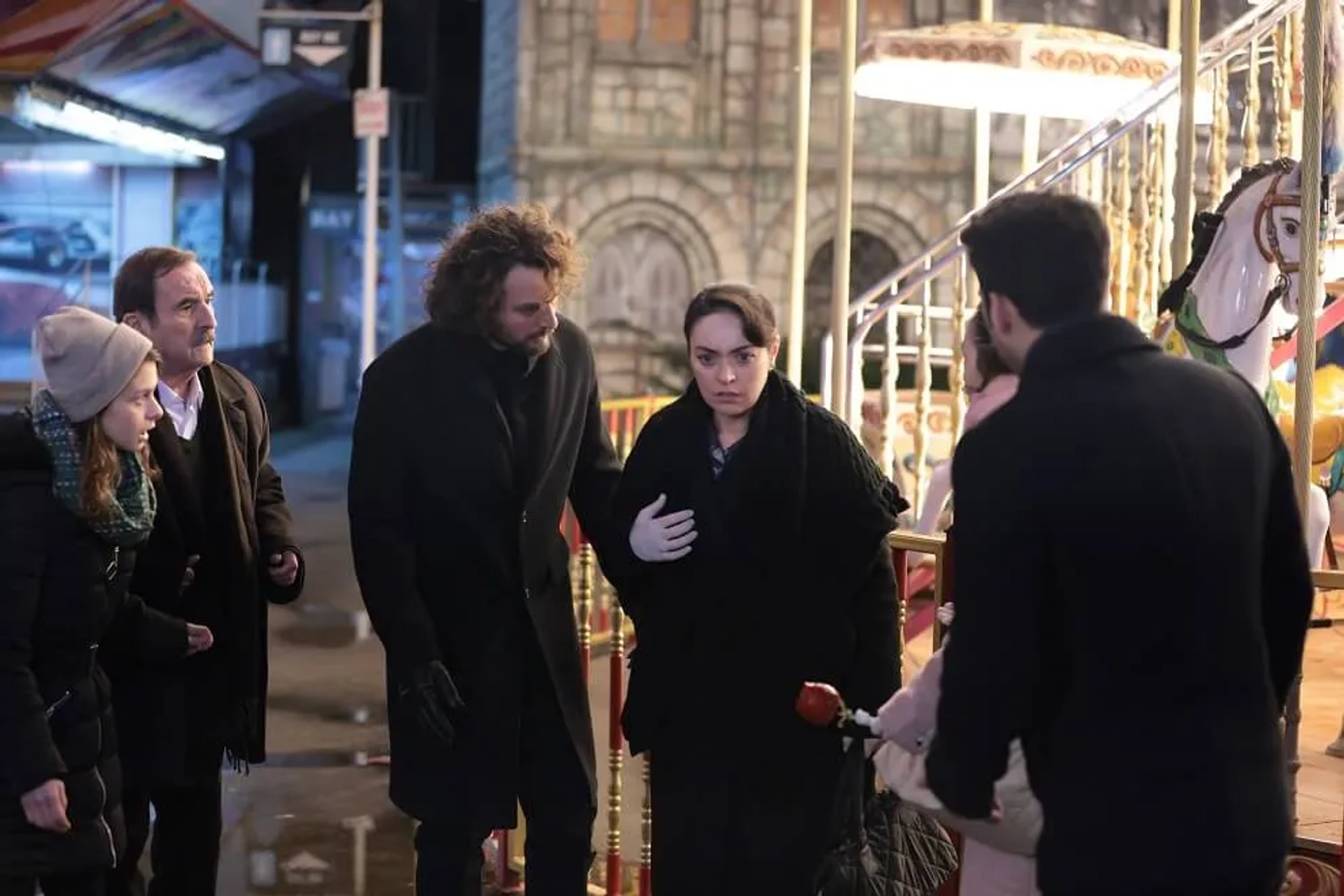 Metin Coskun, Ezgi Mola, and Birkan Sokullu in The Innocents (2020)