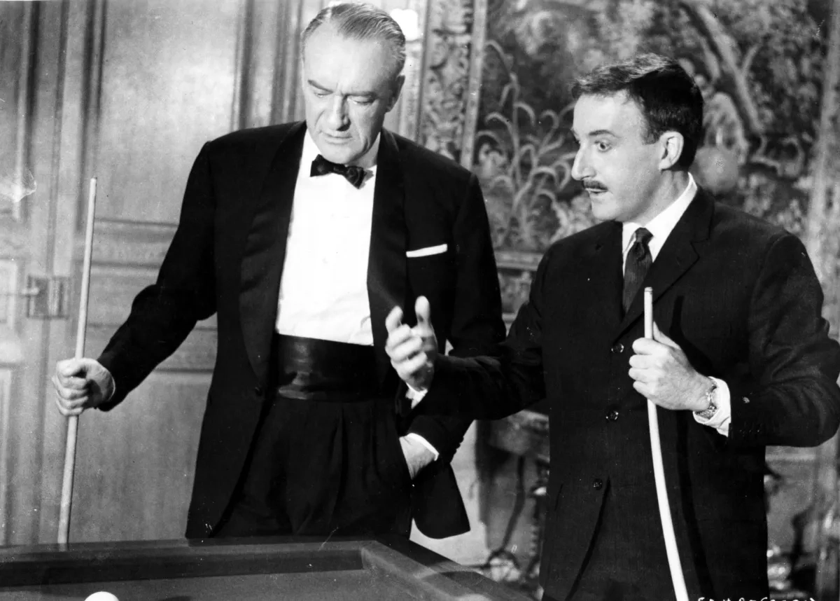 Peter Sellers and George Sanders in A Shot in the Dark (1964)