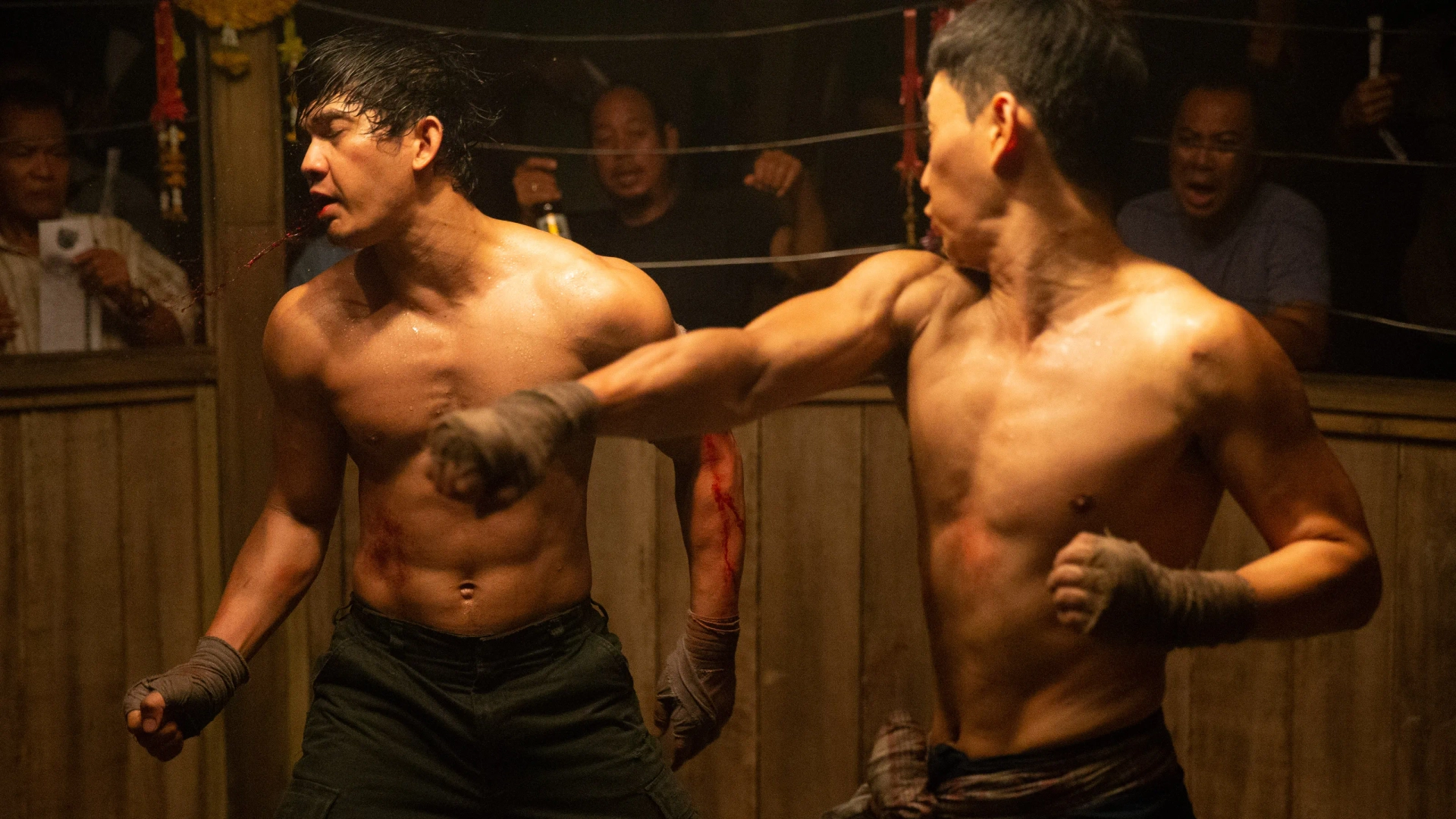 Tiger Hu Chen and Iko Uwais in Triple Threat (2019)