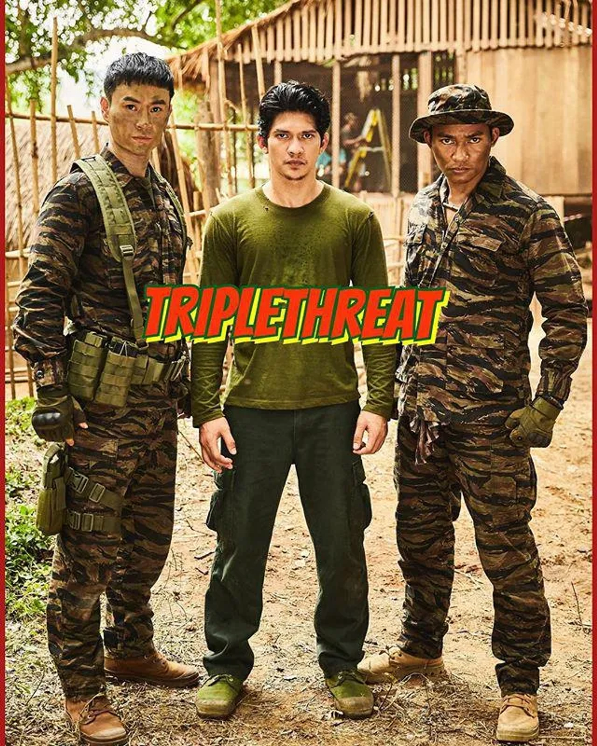 Tiger Hu Chen, Tony Jaa, and Iko Uwais in Triple Threat (2019)