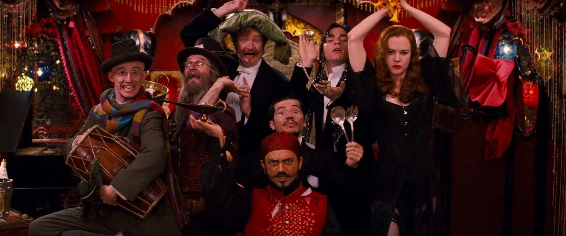 Nicole Kidman, Ewan McGregor, John Leguizamo, Jim Broadbent, and Jacek Koman in Moulin Rouge! (2001)