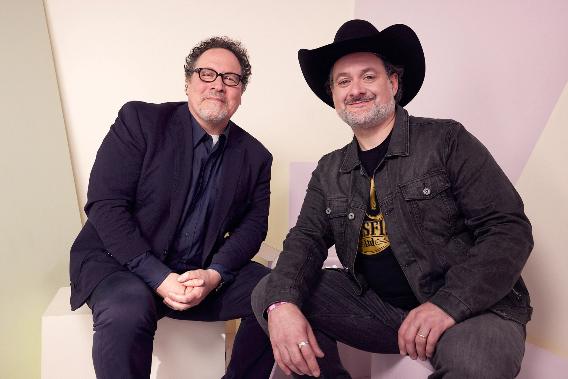 Jon Favreau and Dave Filoni at an event for Ahsoka (2023)