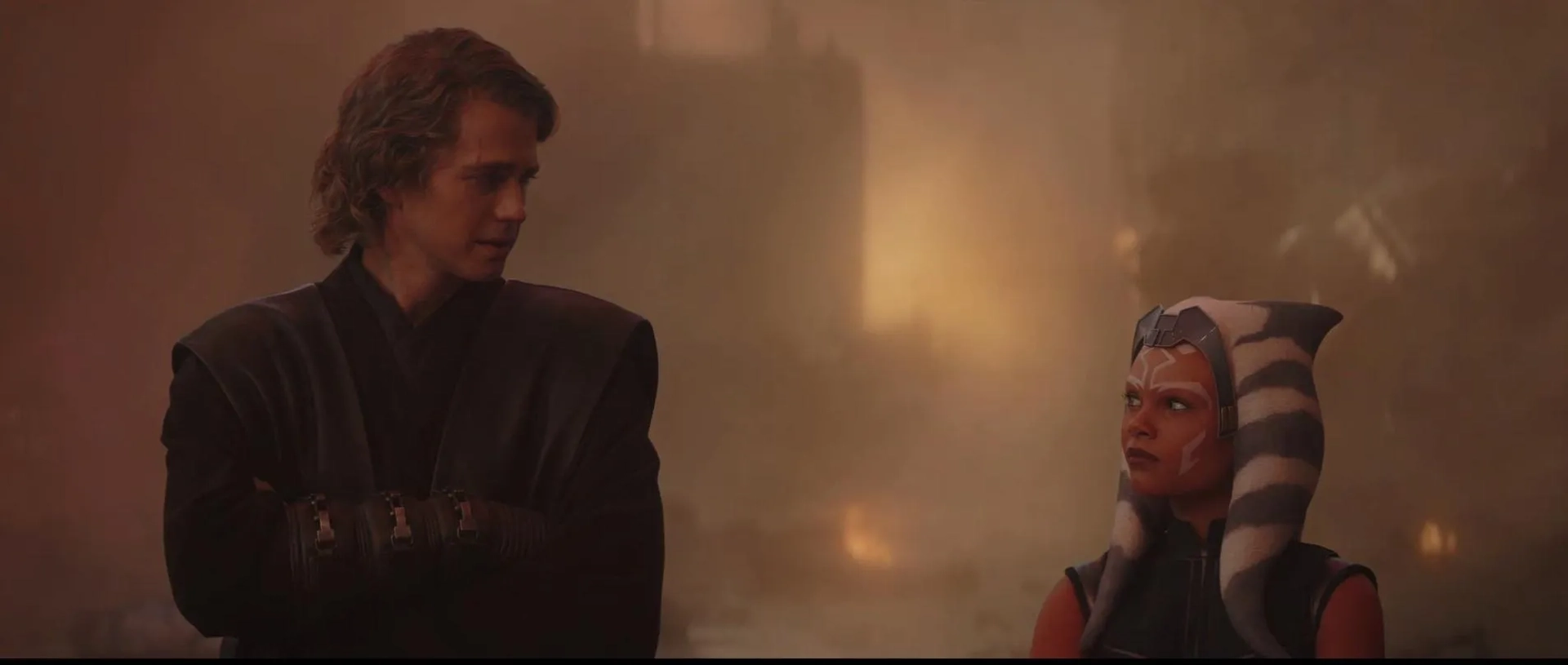 Hayden Christensen and Ariana Greenblatt in Ahsoka (2023)