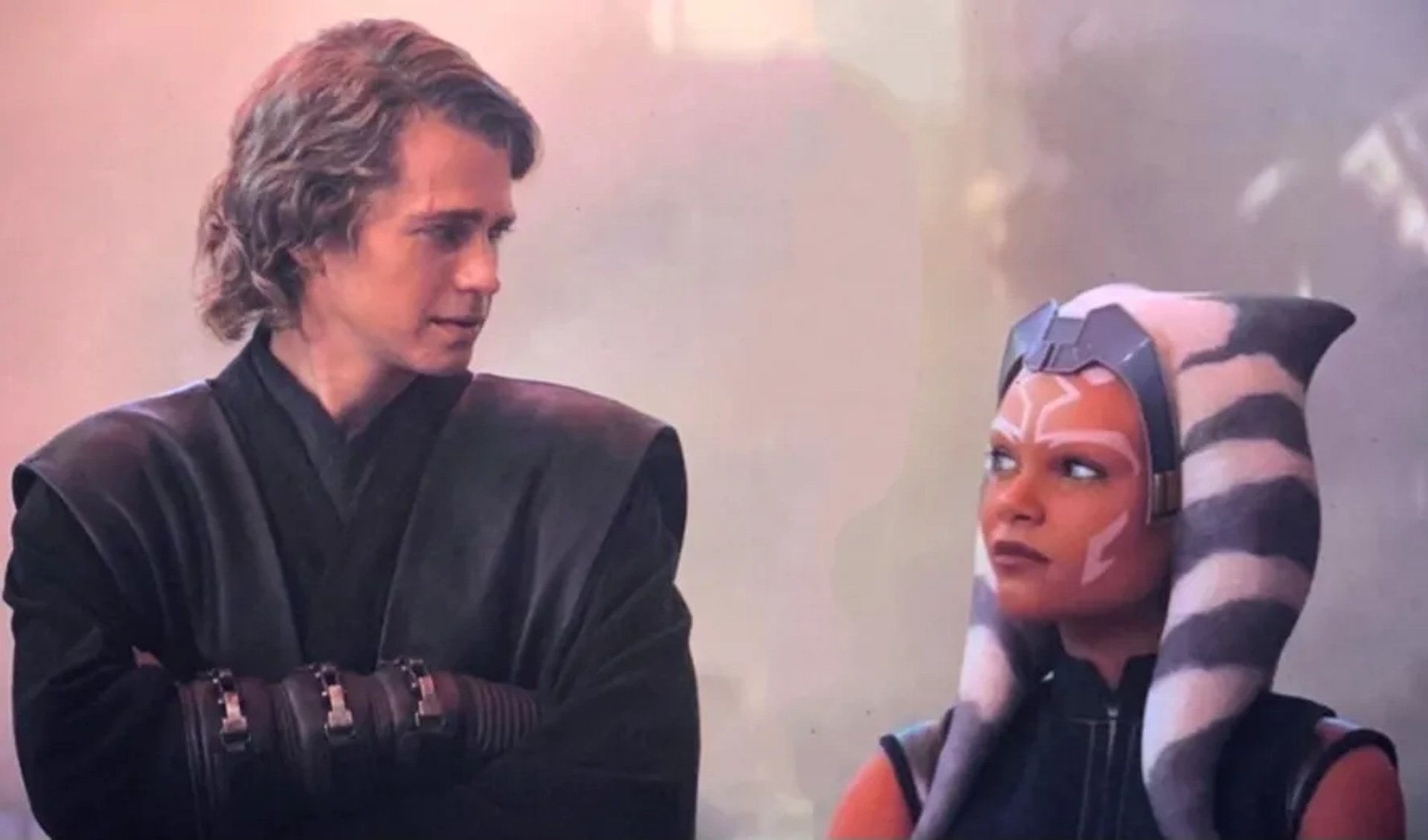 Hayden Christensen and Ariana Greenblatt in Ahsoka (2023)