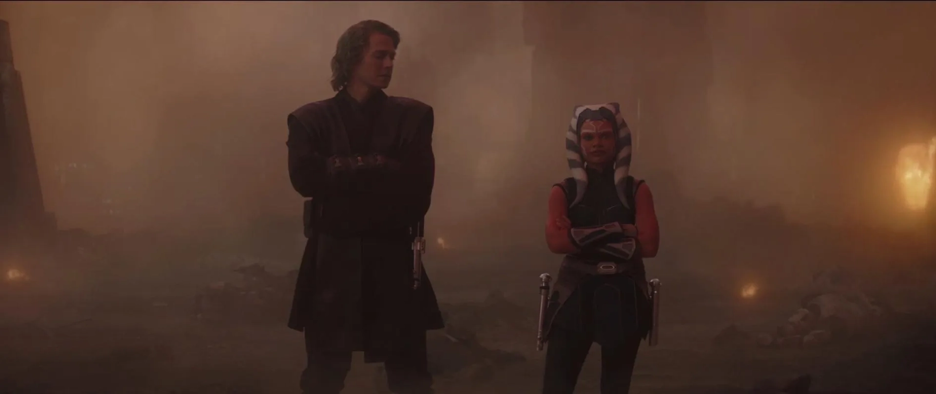 Hayden Christensen and Ariana Greenblatt in Ahsoka (2023)