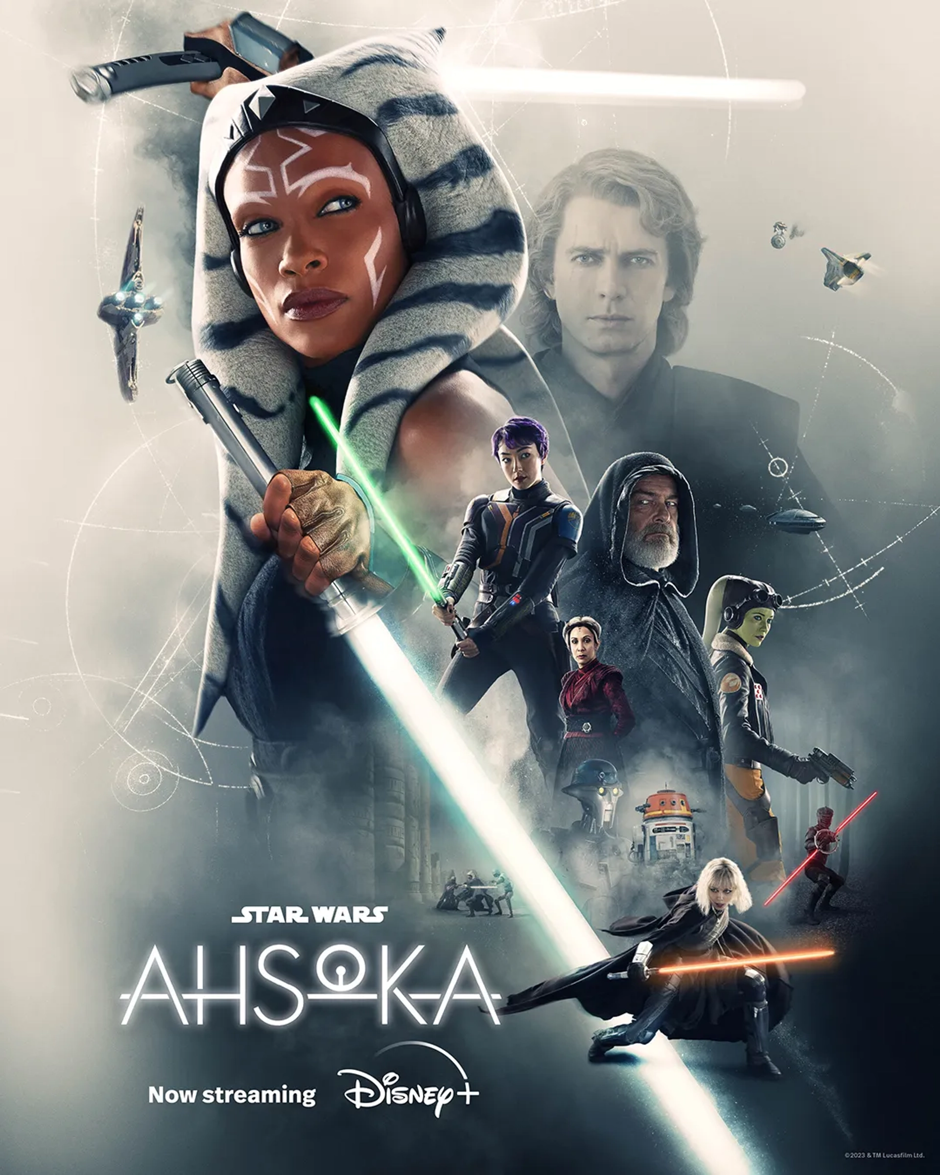 Hayden Christensen, Rosario Dawson, Diana Lee Inosanto, Ray Stevenson, David Tennant, Mary Elizabeth Winstead, Dave Filoni, Paul Darnell, Ivanna Sakhno, and Natasha Liu Bordizzo in Ahsoka (2023)