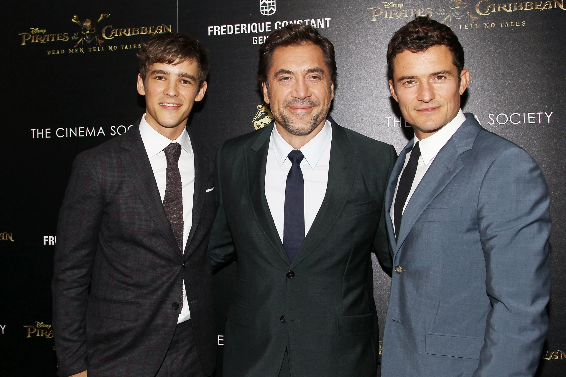 Javier Bardem, Orlando Bloom, and Brenton Thwaites at an event for Pirates of the Caribbean: Dead Men Tell No Tales (2017)