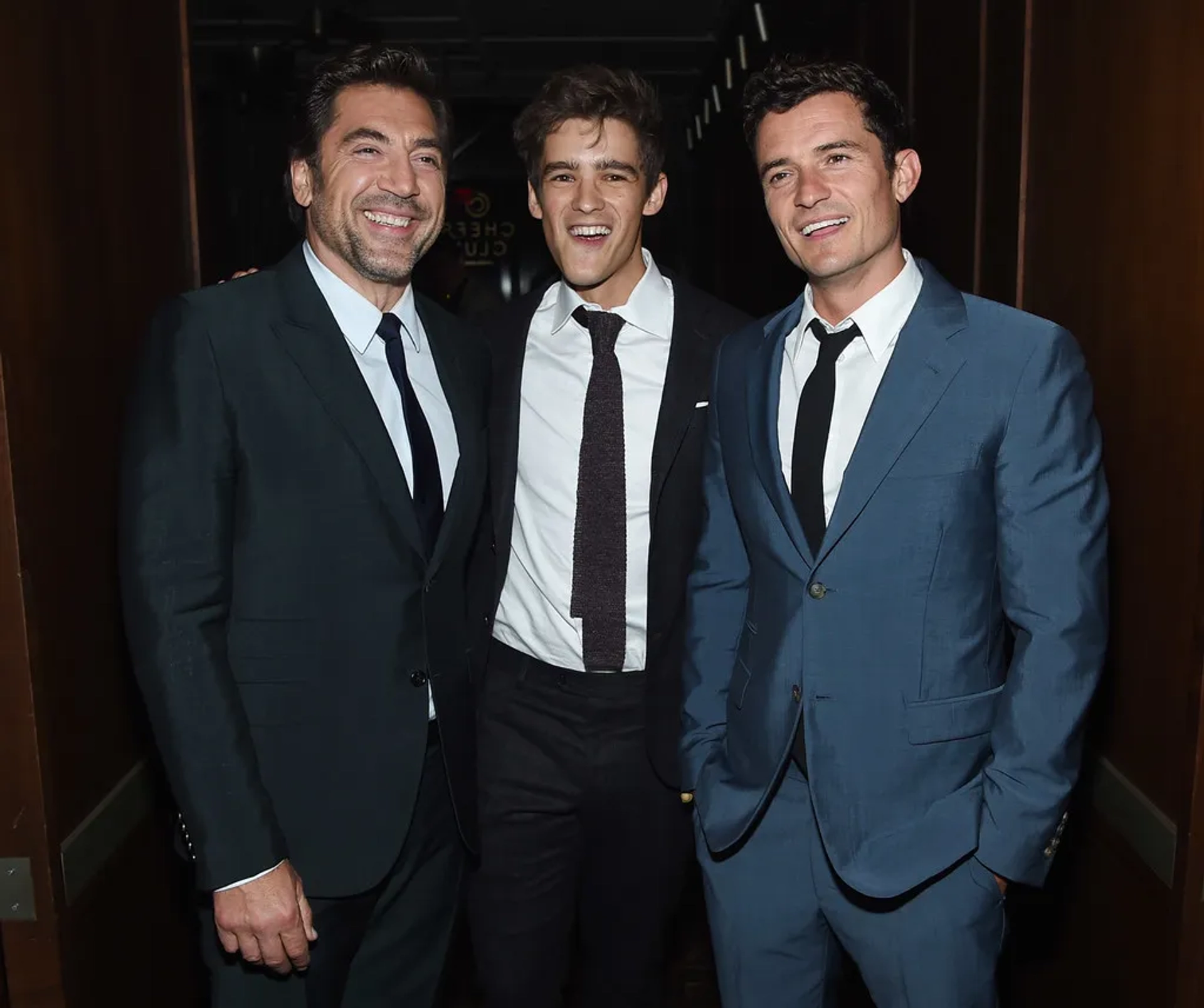 Javier Bardem, Orlando Bloom, and Brenton Thwaites at an event for Pirates of the Caribbean: Dead Men Tell No Tales (2017)