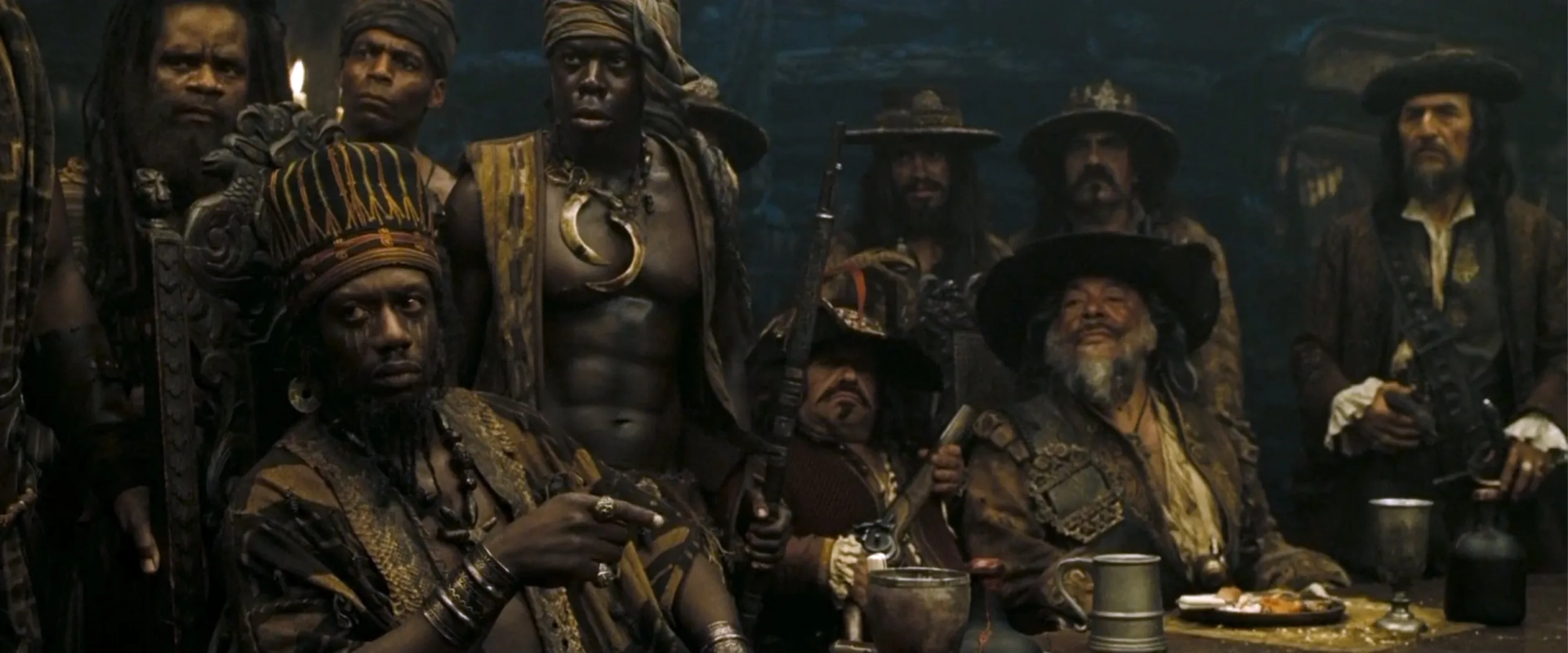 Sergio Calderón, Humberto Fernández Tristan, and Hakeem Kae-Kazim in Pirates of the Caribbean: At World's End (2007)