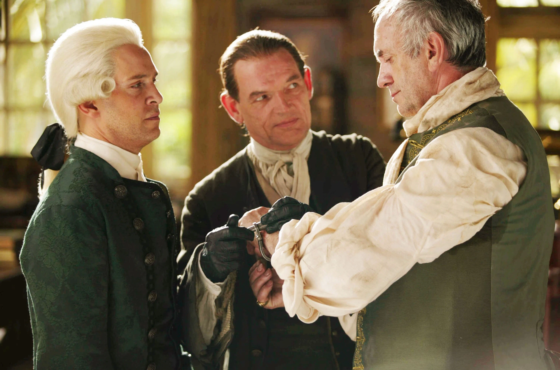 Jonathan Pryce, Tom Hollander, and David Schofield in Pirates of the Caribbean: At World's End (2007)