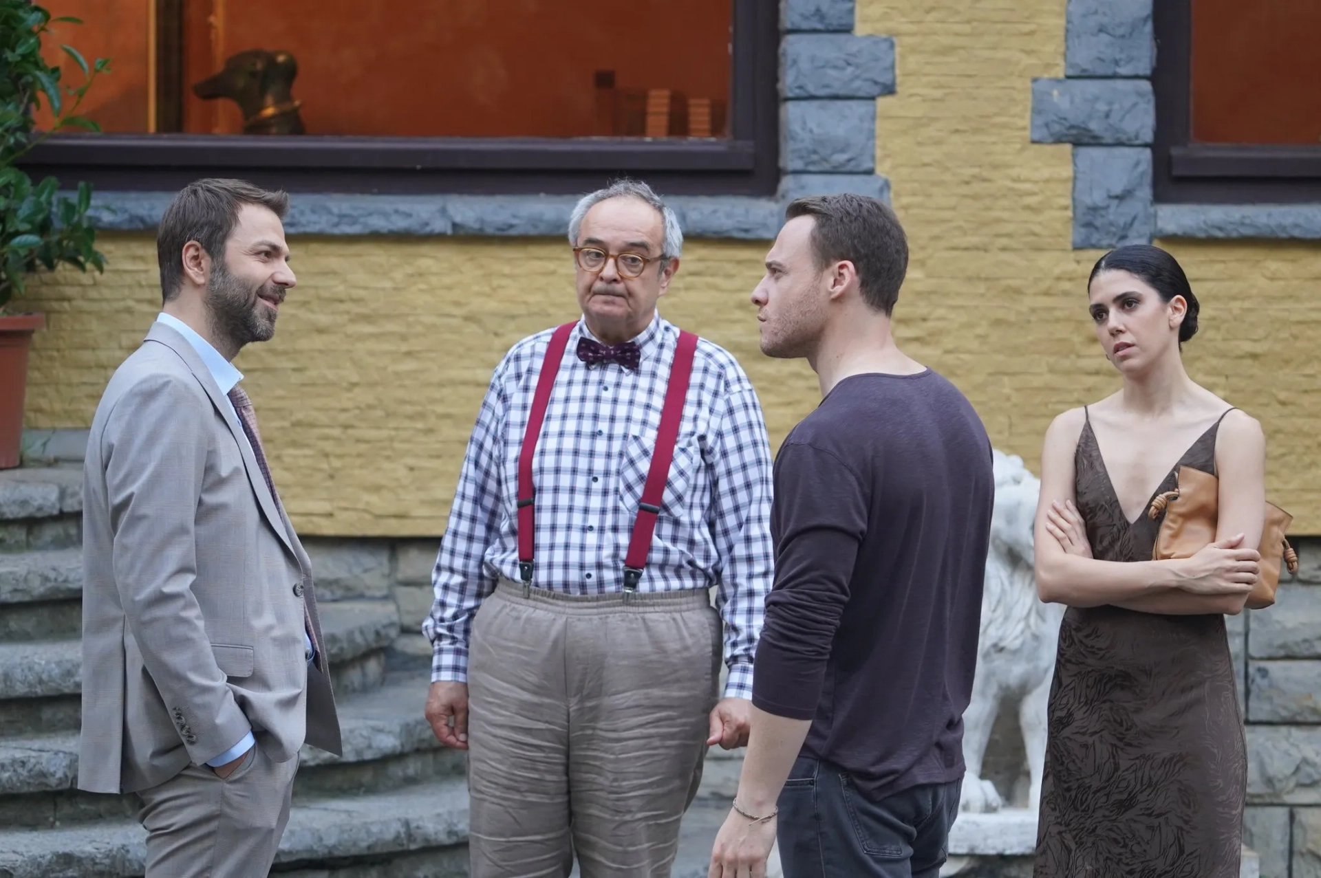 Serif Erol, Kerem Bürsin, Cemre Ebuzziya, and Aziz Caner Inan in If You Love (2023)