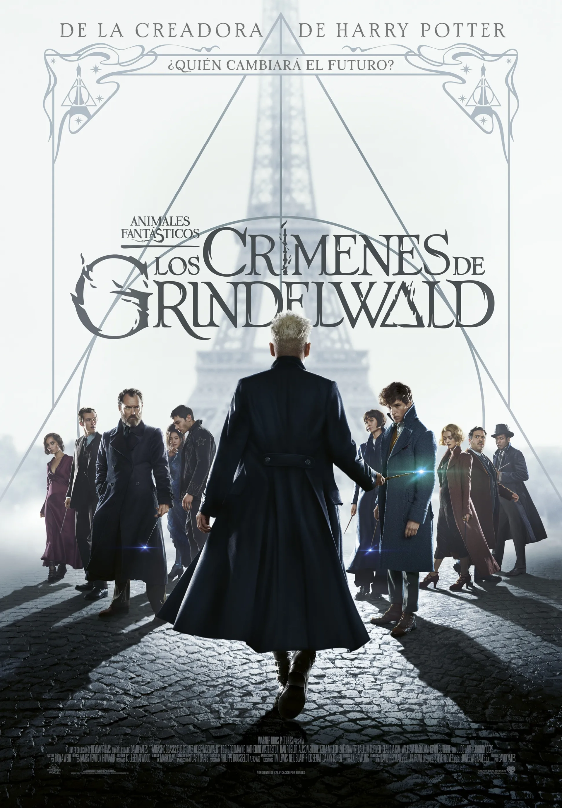 Johnny Depp, Jude Law, Carmen Ejogo, Dan Fogler, William Nadylam, Alison Sudol, Eddie Redmayne, Katherine Waterston, Claudia Kim, Zoë Kravitz, Ezra Miller, and Callum Turner in Fantastic Beasts: The Crimes of Grindelwald (2018)