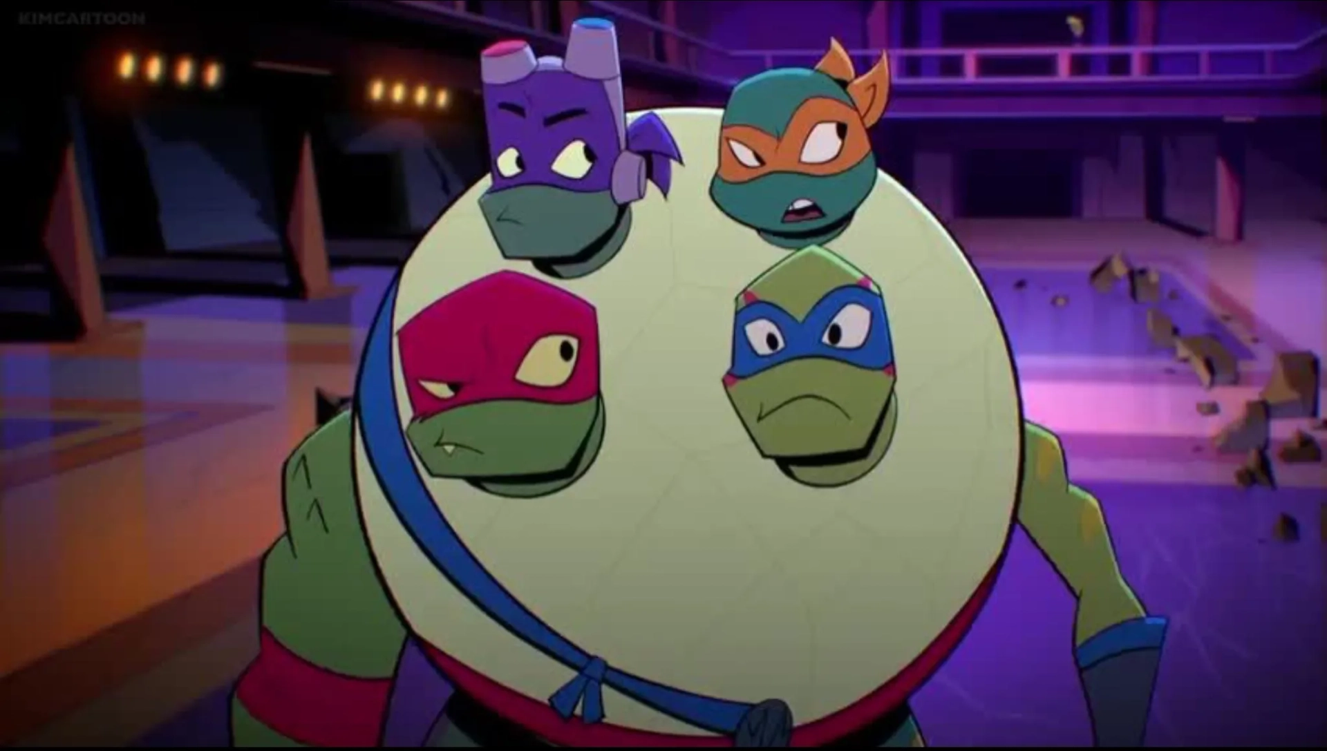 Omar Benson Miller, Brandon Mychal Smith, Ben Schwartz, and Josh Brener in Rise of the Teenage Mutant Ninja Turtles (2018)