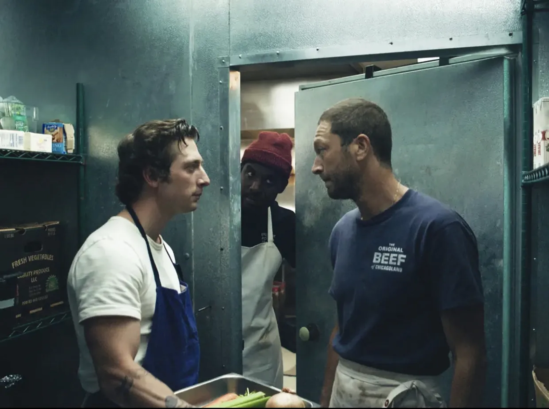 Ebon Moss-Bachrach, Jeremy Allen White, and Lionel Boyce in The Bear (2022)