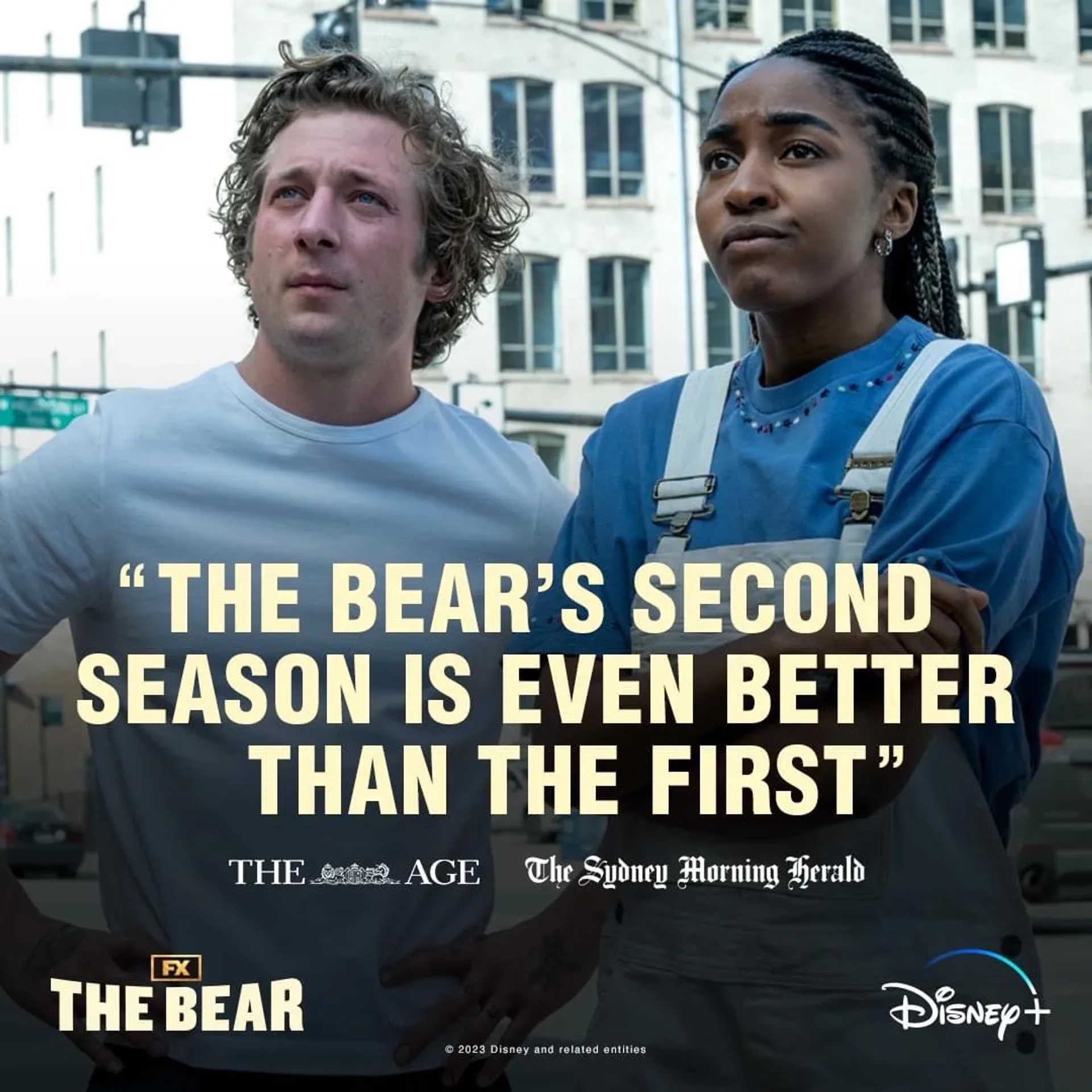 Jeremy Allen White and Ayo Edebiri in The Bear (2022)