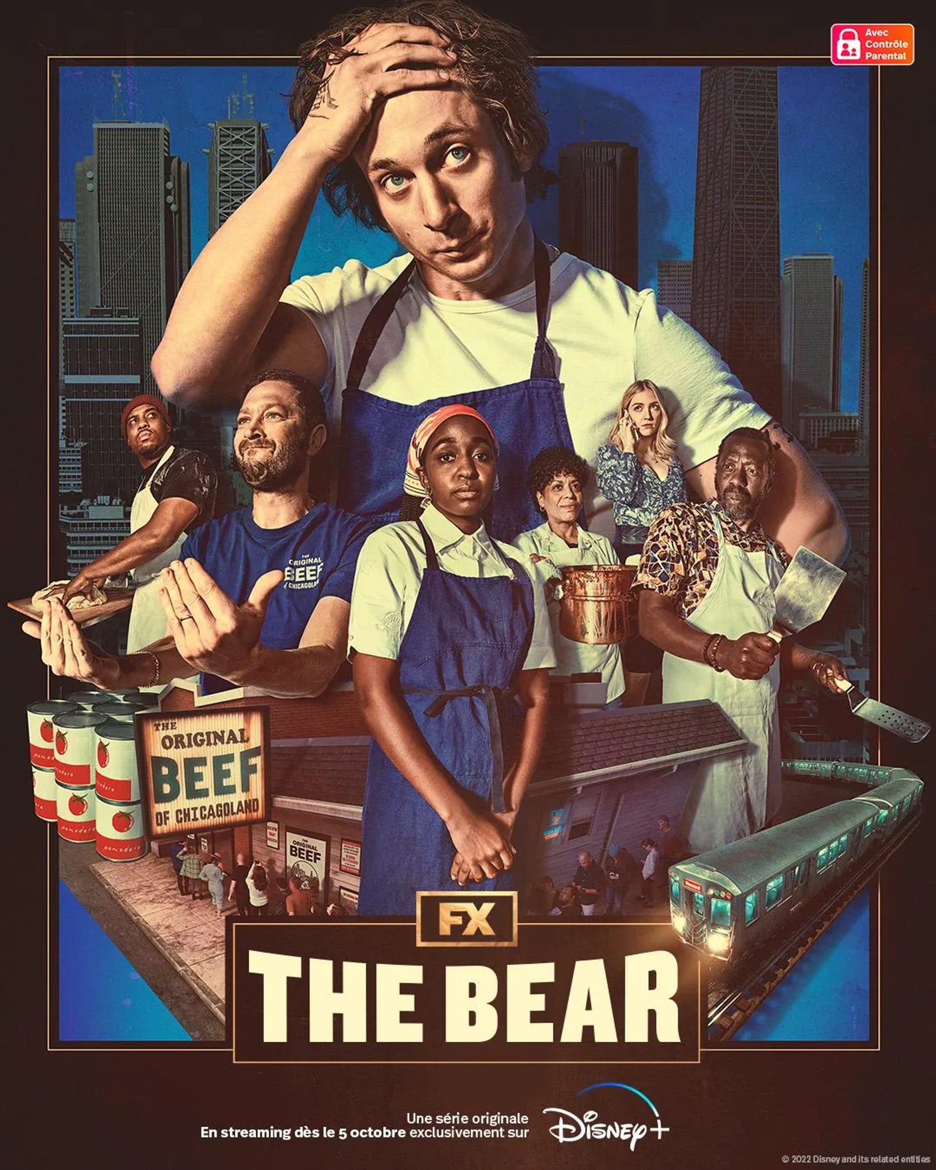 Ebon Moss-Bachrach, Liza Colón-Zayas, Jeremy Allen White, Abby Elliott, Edwin Lee Gibson, Lionel Boyce, and Ayo Edebiri in The Bear (2022)