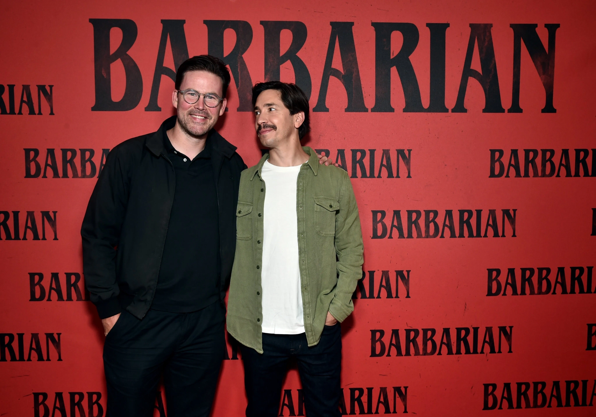 Justin Long and Zach Cregger at an event for Barbarian (2022)