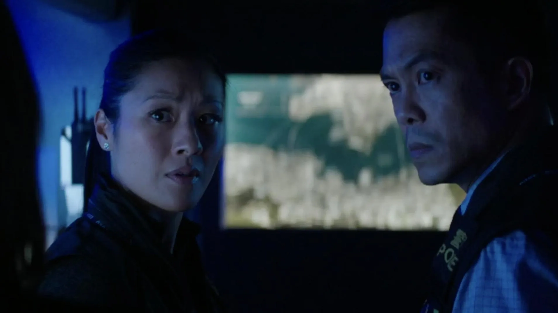 Byron Mann and Elfina Luk in Skyscraper (2018)