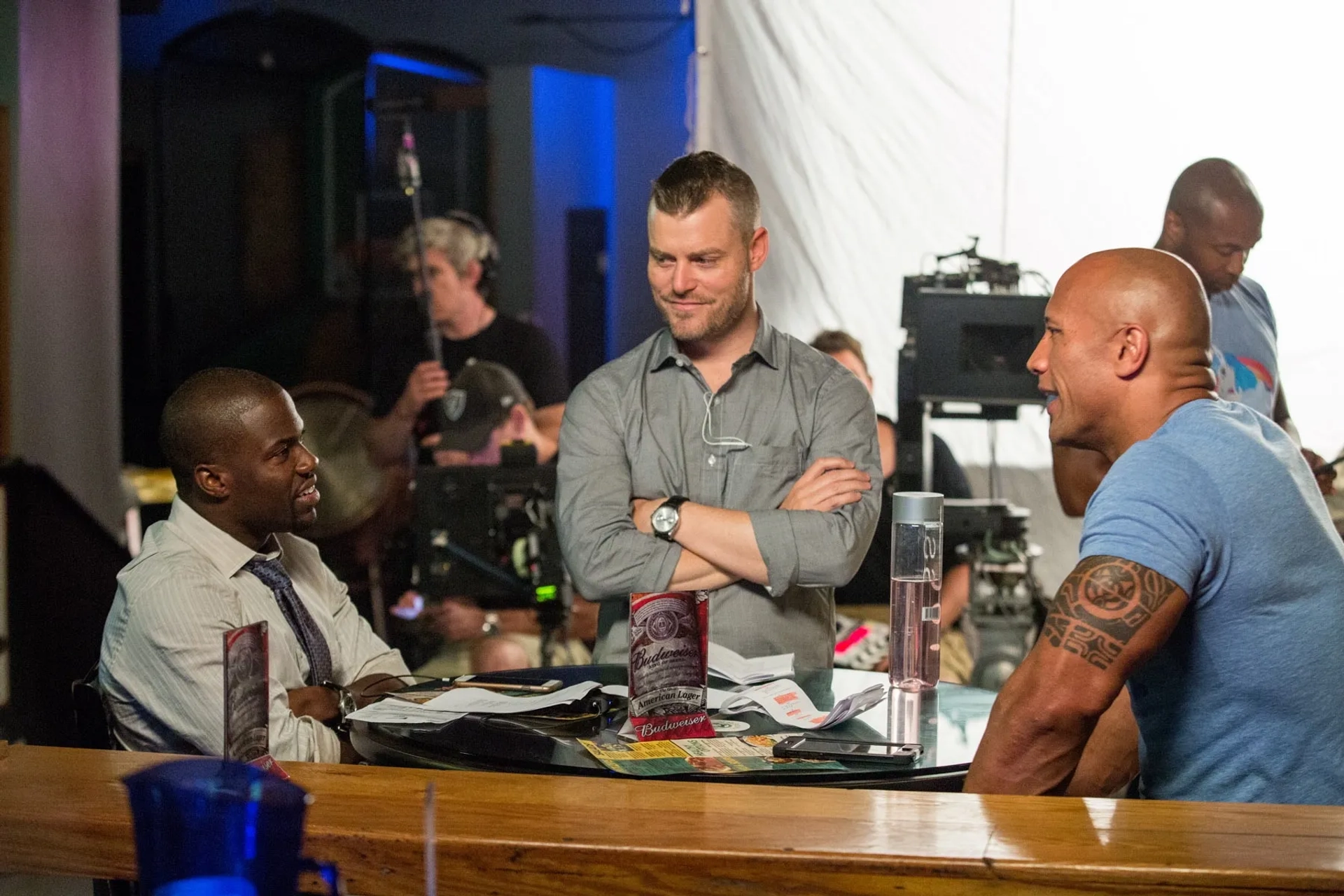 Kevin Hart, Dwayne Johnson, and Rawson Marshall Thurber in Central Intelligence (2016)