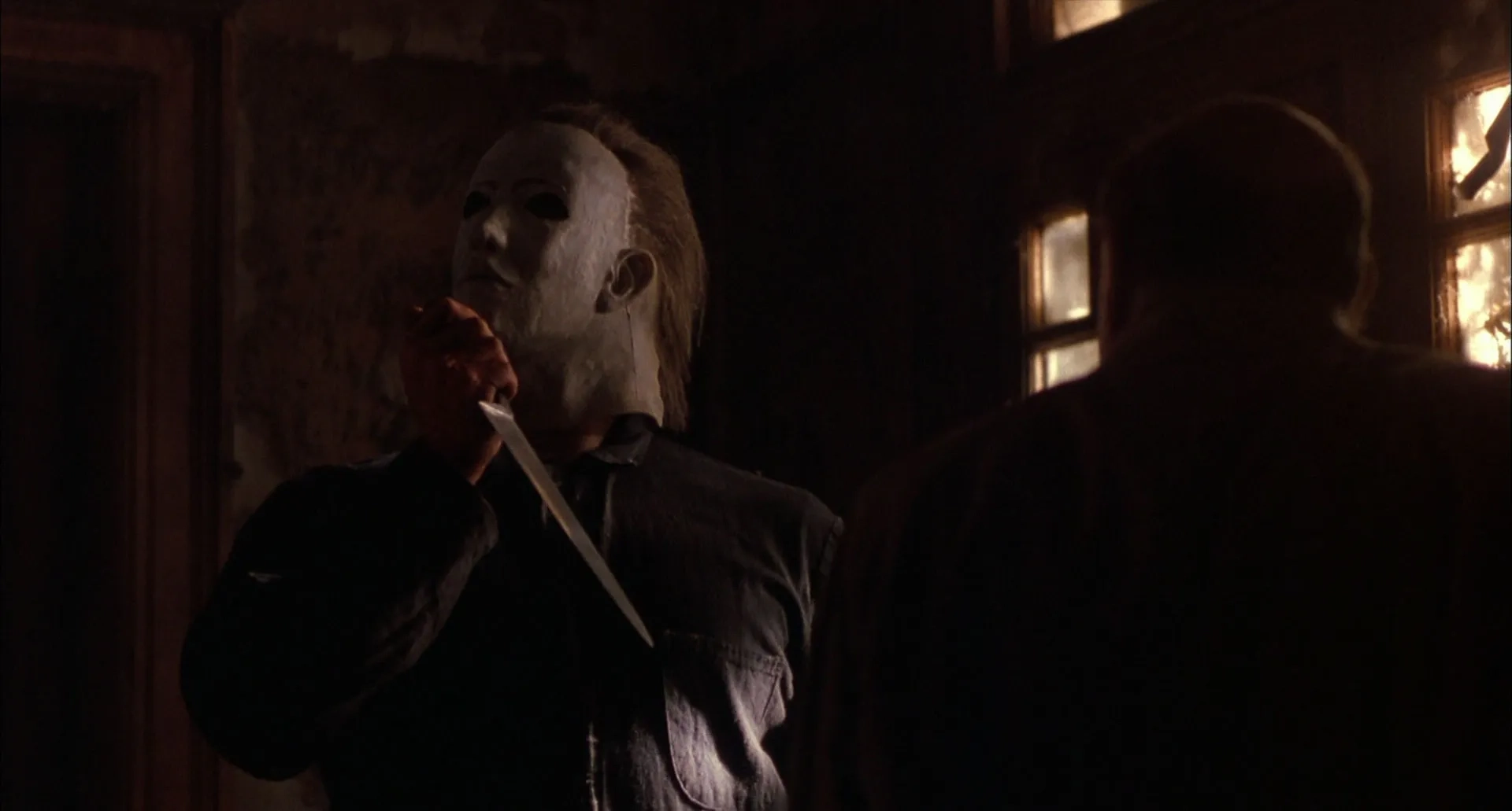 Donald Pleasence and Don Shanks in Halloween 5: The Revenge of Michael Myers (1989)