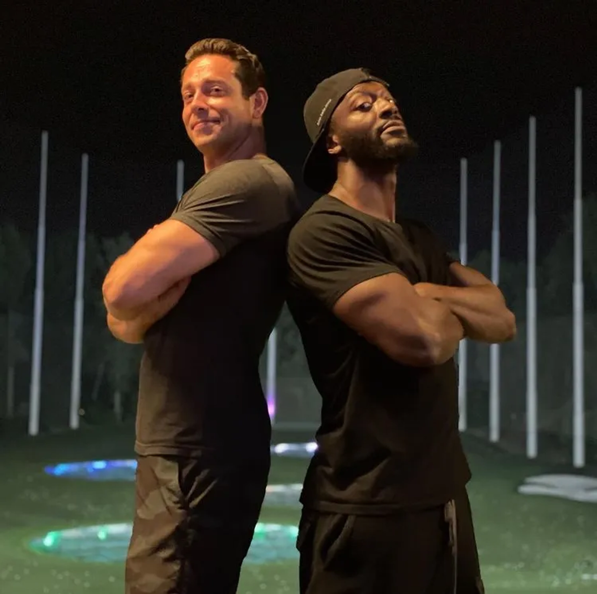 Aldis Hodge and Zachary Levi in Black Adam (2022)