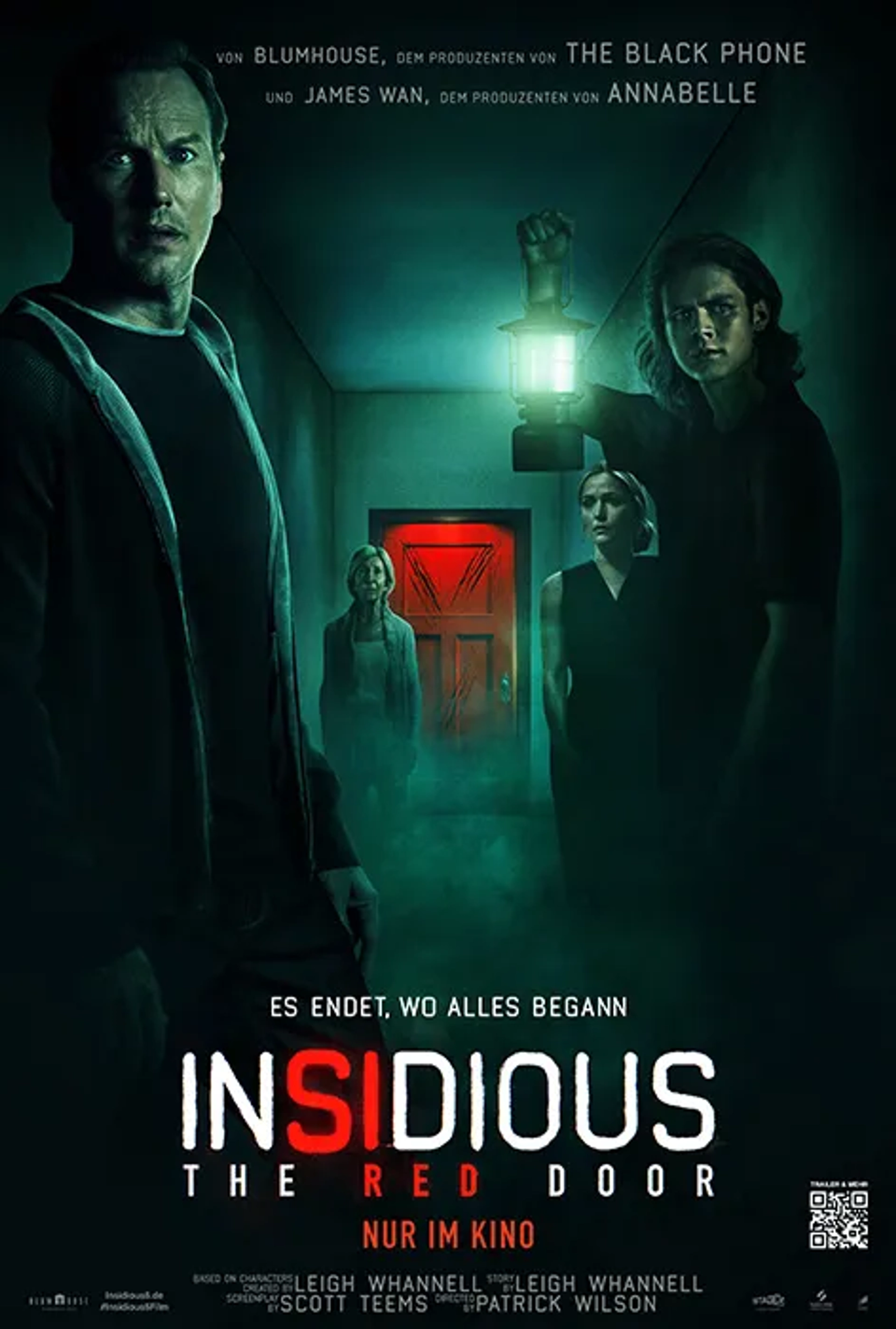 Lin Shaye, Rose Byrne, Patrick Wilson, and Ty Simpkins in Insidious: The Red Door (2023)