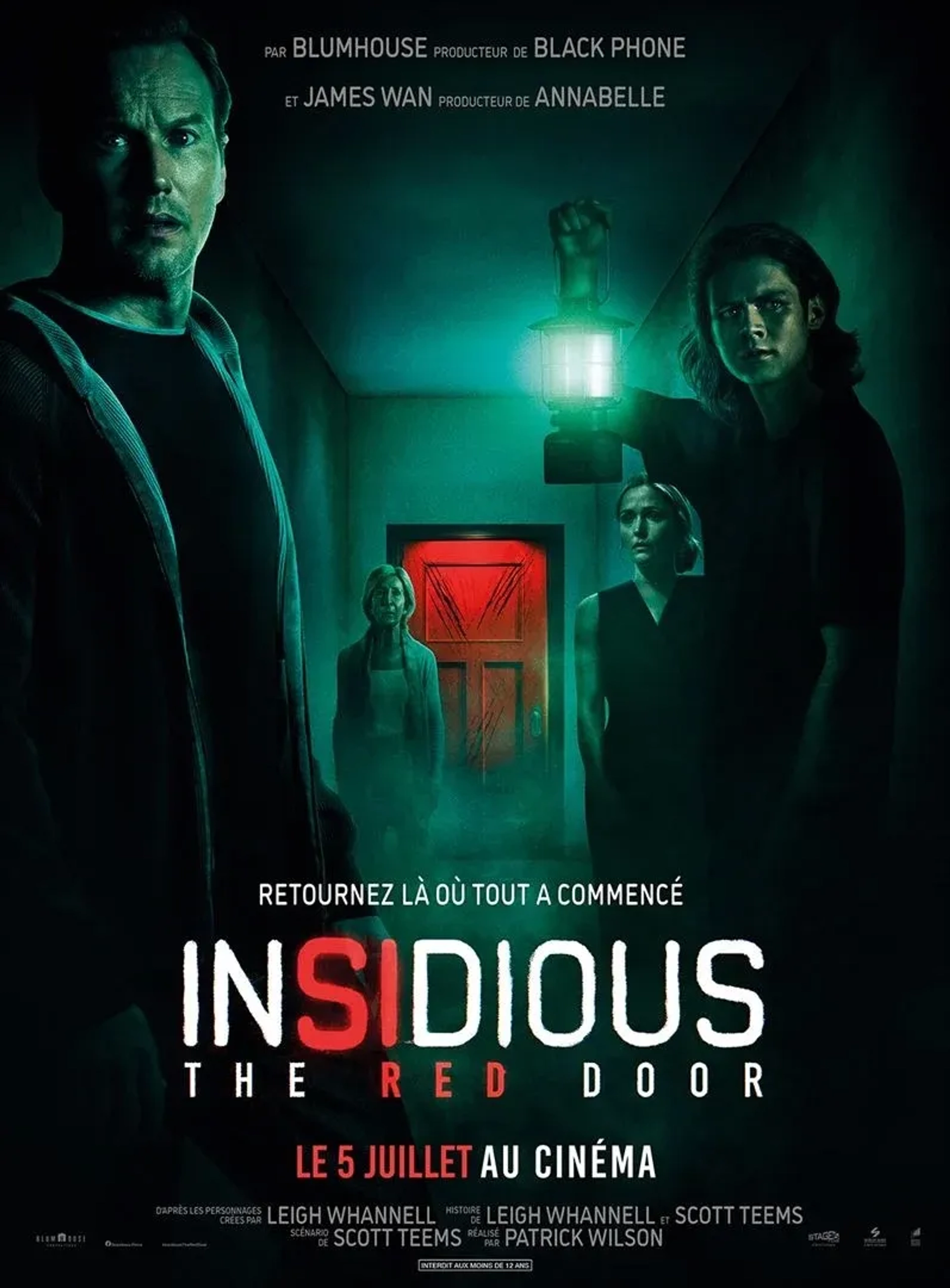 Lin Shaye, Rose Byrne, Patrick Wilson, and Ty Simpkins in Insidious: The Red Door (2023)