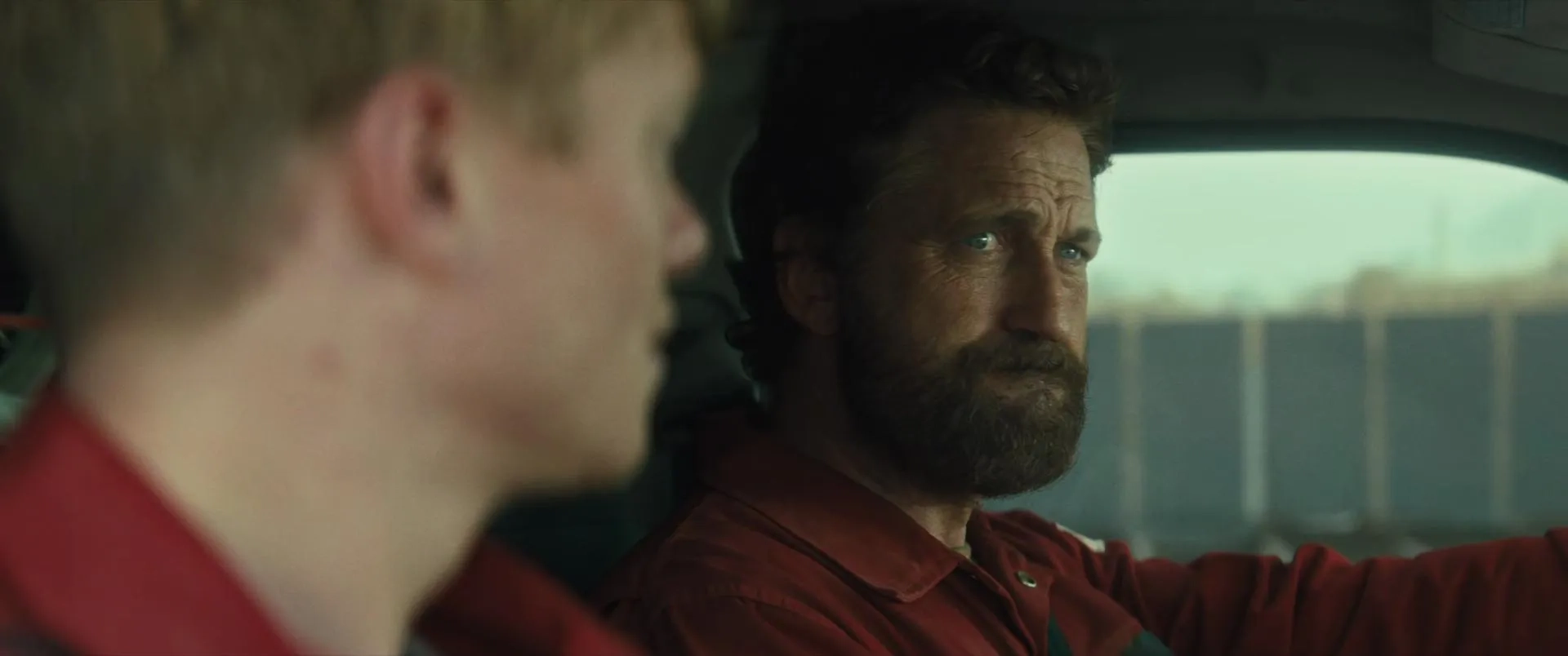 Gerard Butler and Tom Rhys Harries in Kandahar (2023)