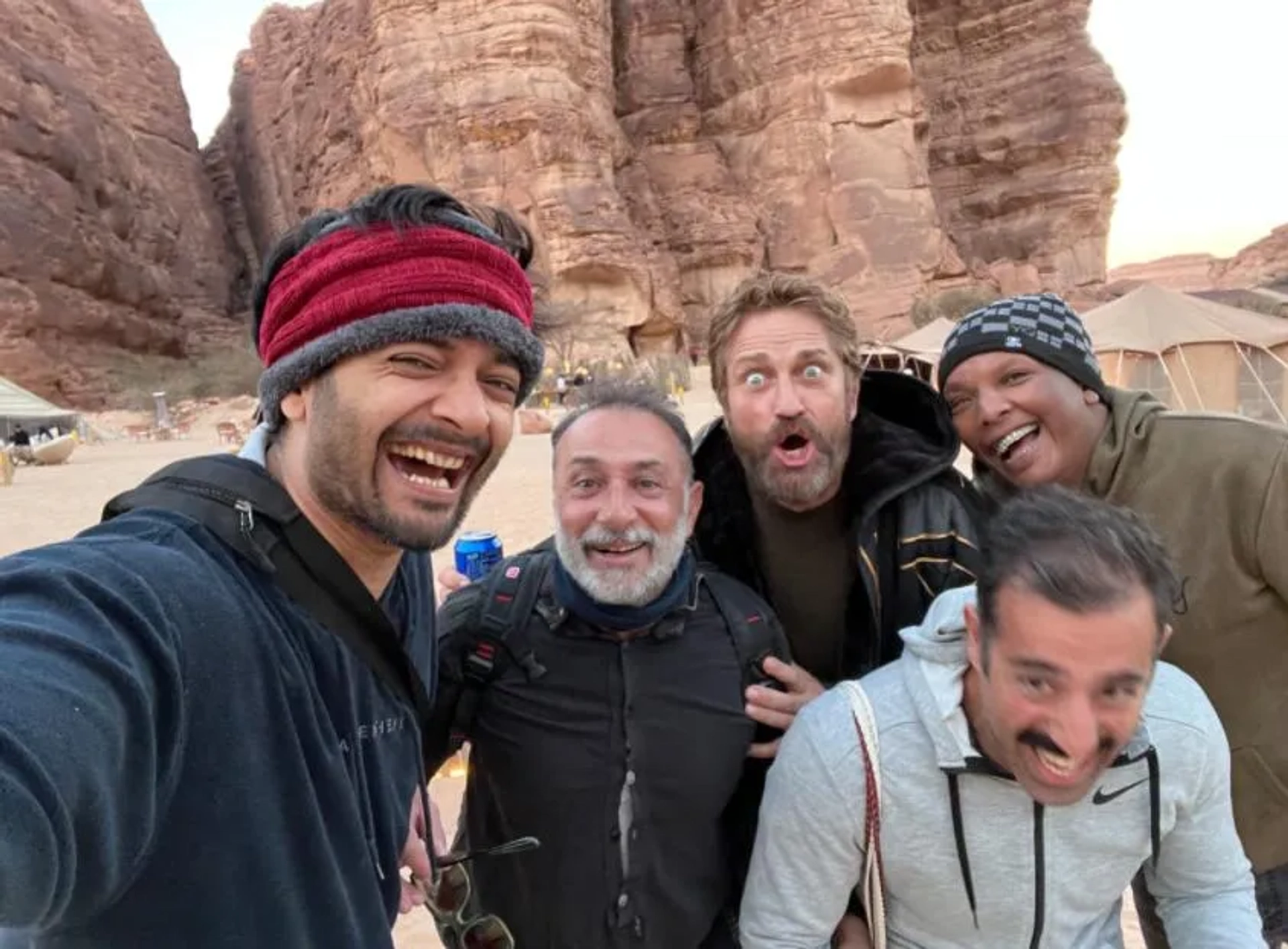 Gerard Butler, Navid Negahban, Farhad Bagheri, and Ali Fazal in Kandahar (2023)