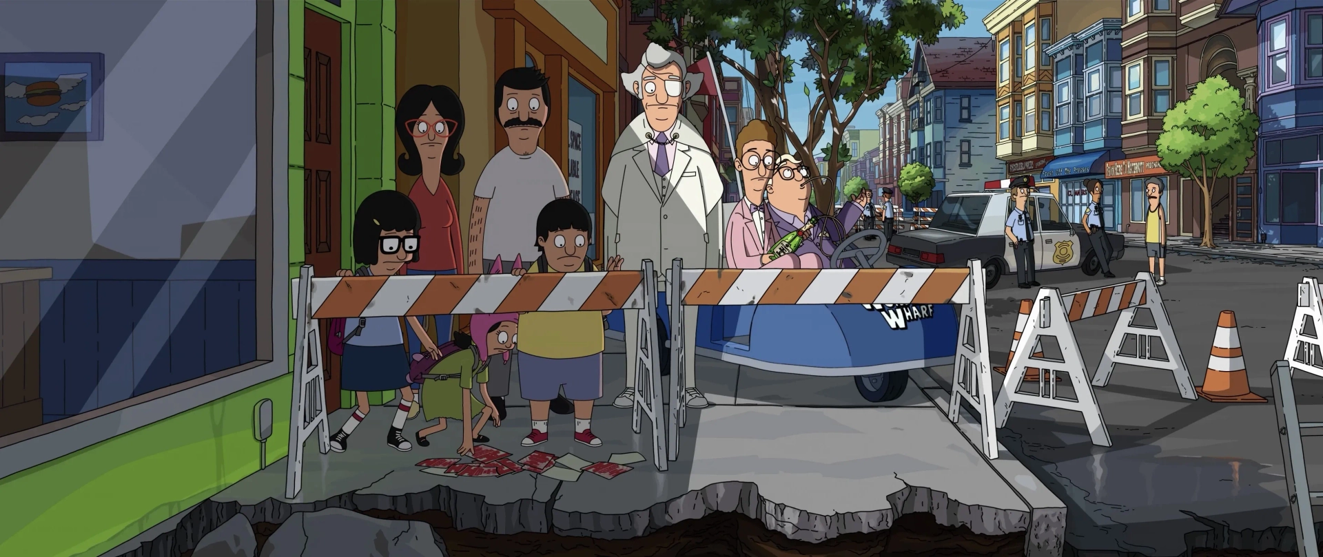 Kevin Kline, H. Jon Benjamin, Zach Galifianakis, David Wain, Kristen Schaal, Eugene Mirman, Dan Mintz, and John Roberts in The Bob's Burgers Movie (2022)