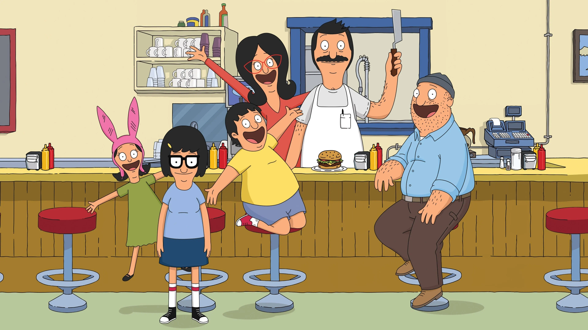 H. Jon Benjamin, Kristen Schaal, Eugene Mirman, Larry Murphy, Dan Mintz, and John Roberts in The Bob's Burgers Movie (2022)