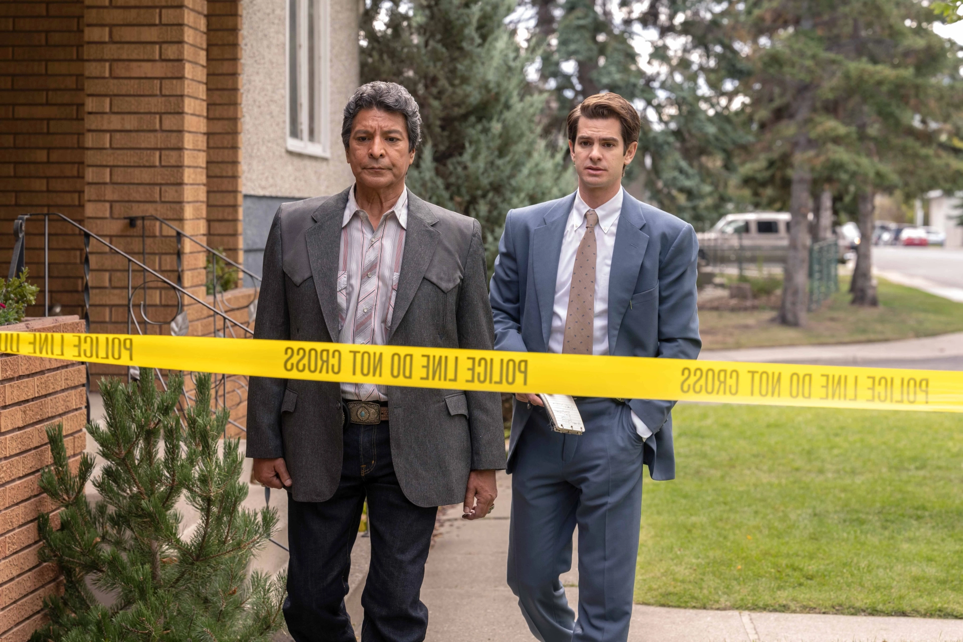 Gil Birmingham and Andrew Garfield in Under the Banner of Heaven: Rightful Place (2022)