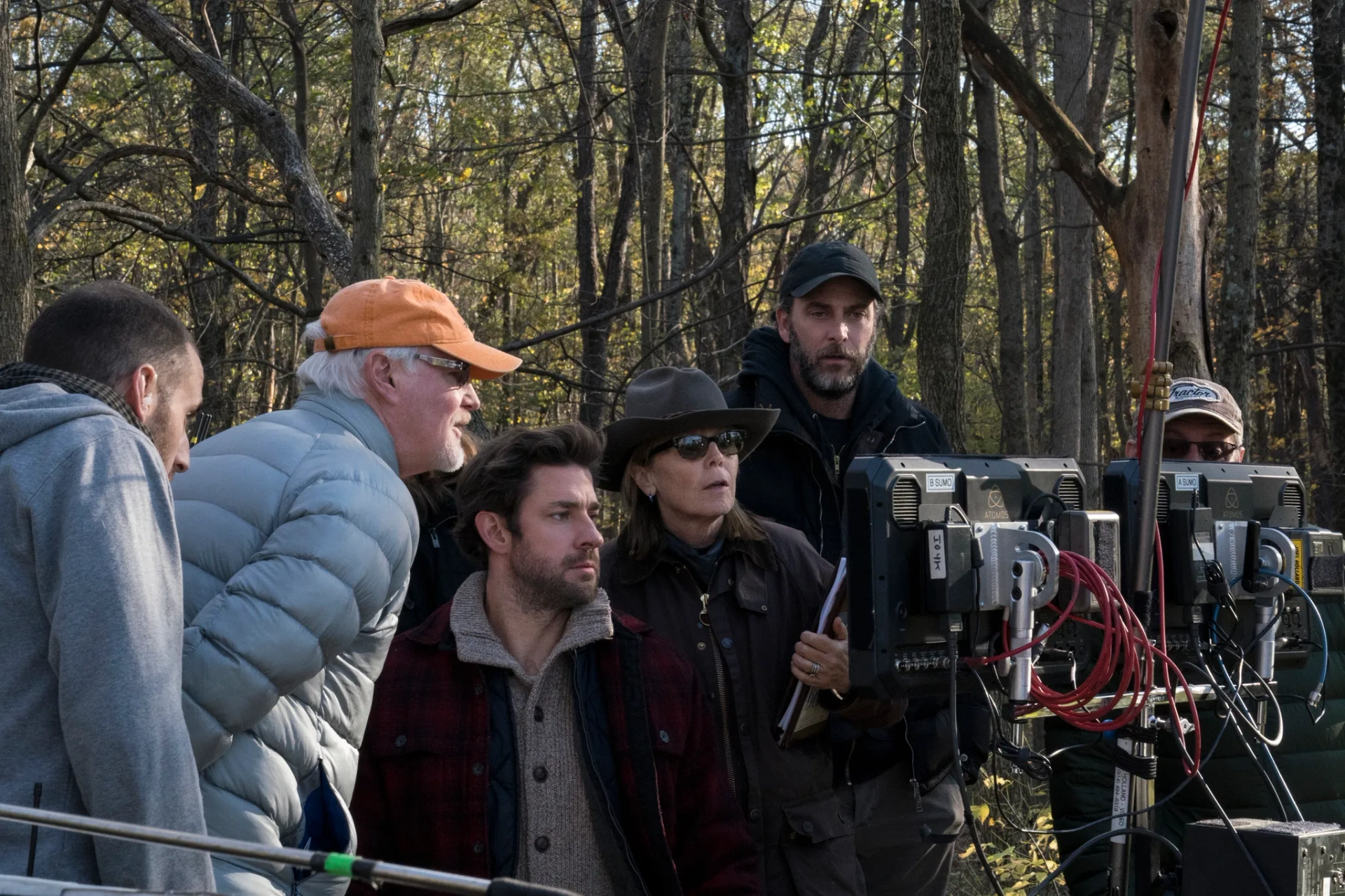 Dianne Dreyer, Scott Farrar, Andrew Form, and John Krasinski in A Quiet Place (2018)