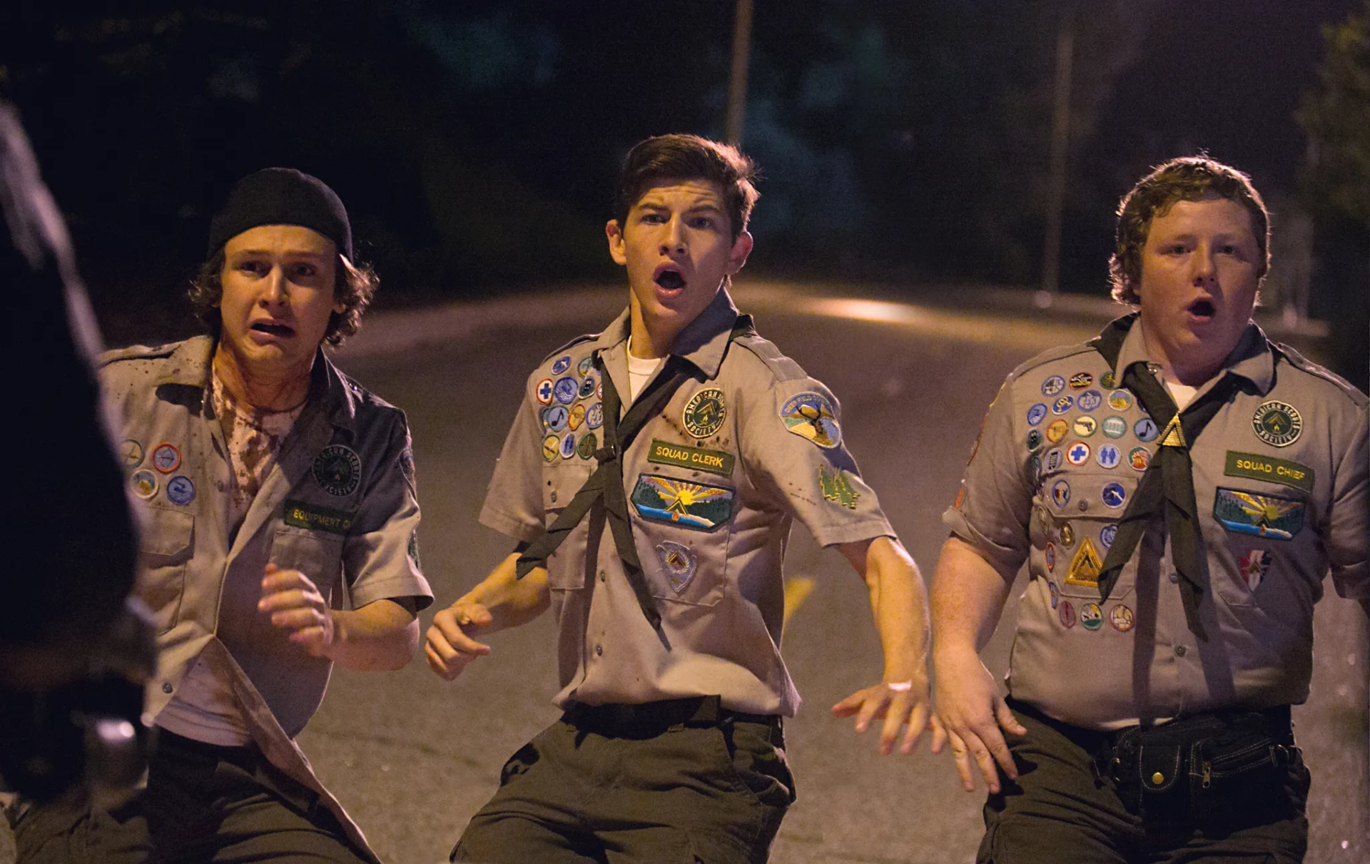 Logan Miller, Tye Sheridan, and Joey Morgan in Scouts Guide to the Zombie Apocalypse (2015)