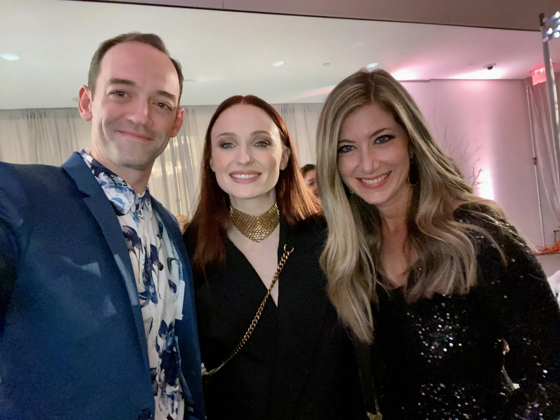 Myke Holmes, Sophie Turner, and Lindsey Holmes at 'The Staircase' TV show premiere at MoMA in New York on May 3, 2022