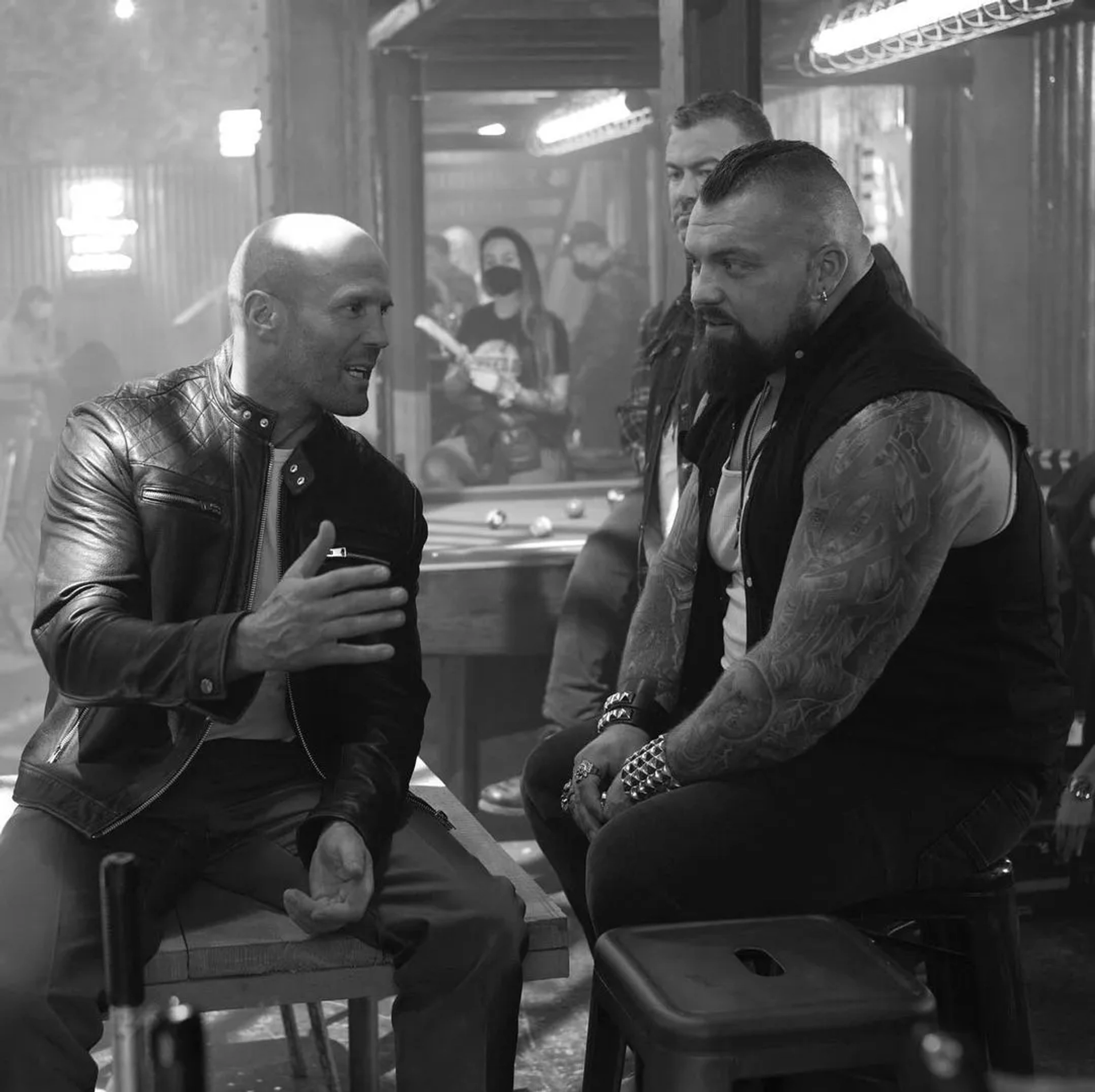 Jason Statham, Lee Charles, and Eddie Hall in Expend4bles (2023)