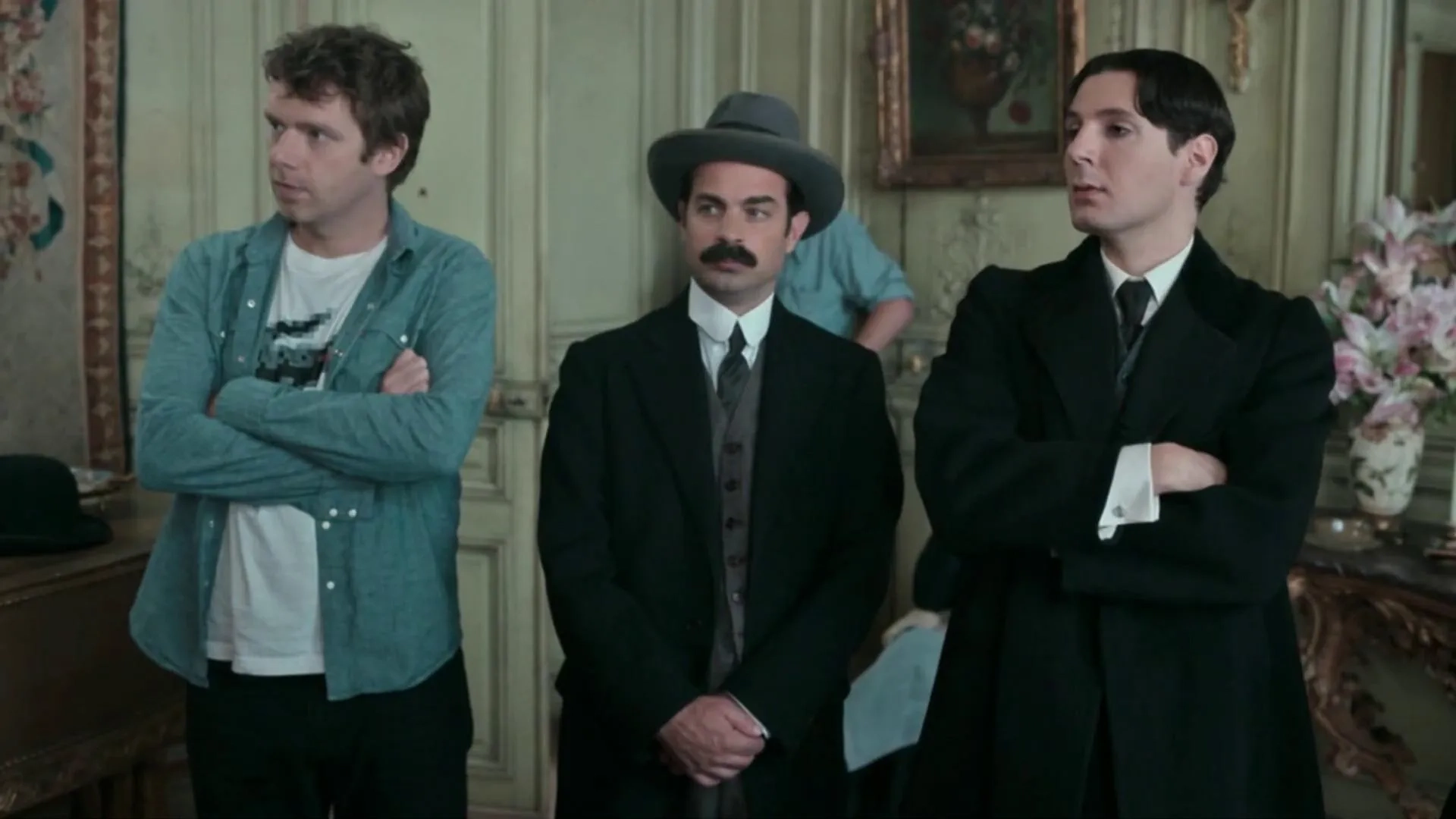 Alexandre Steiger, Vincent Lacoste, and Antoine Reinartz in Irma Vep (2022)