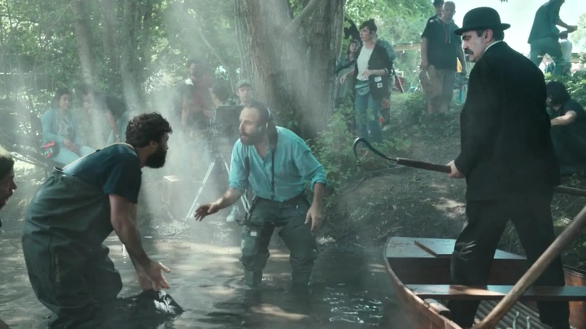 Vincent Macaigne, Stéphane Page, and Thibaut Evrard in Irma Vep (2022)