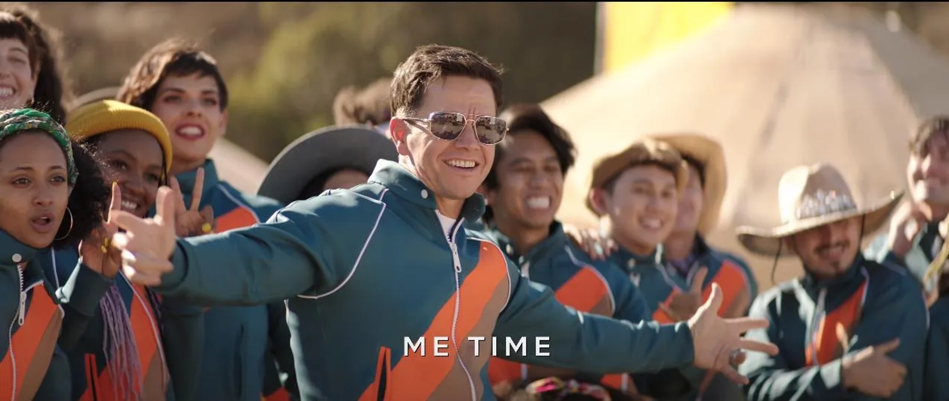 Mark Wahlberg and Carlos Javier Rivera in Me Time (2022)