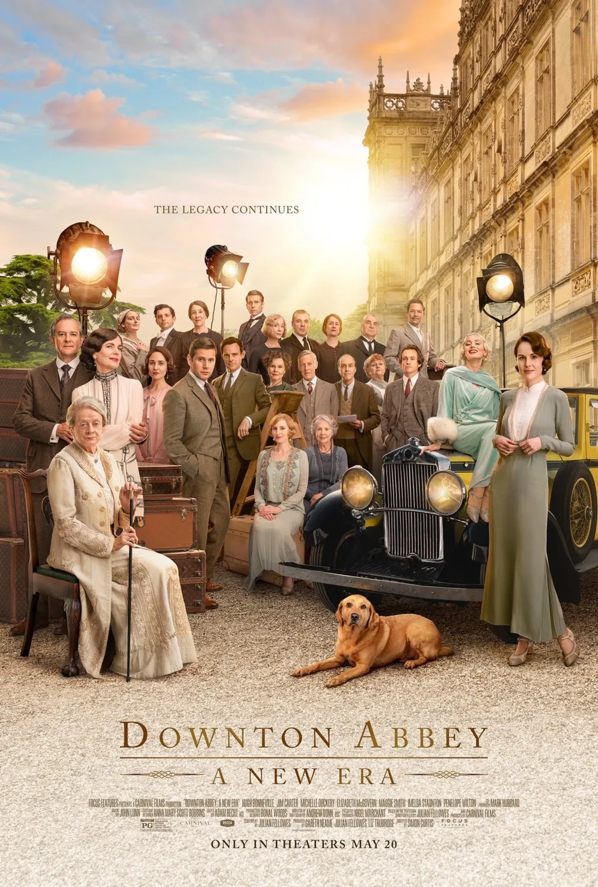 Elizabeth McGovern, Maggie Smith, Imelda Staunton, Hugh Bonneville, Jim Carter, Brendan Coyle, Hugh Dancy, Kevin Doyle, Joanne Froggatt, Phyllis Logan, Lesley Nicol, Douglas Reith, Dominic West, Penelope Wilton, Allen Leech, Robert James-Collier, Michelle Dockery, Harry Hadden-Paton, Laura Haddock, Sophie McShera, Tuppence Middleton, Laura Carmichael, and Michael Fox in Downton Abbey: A New Era (2022)