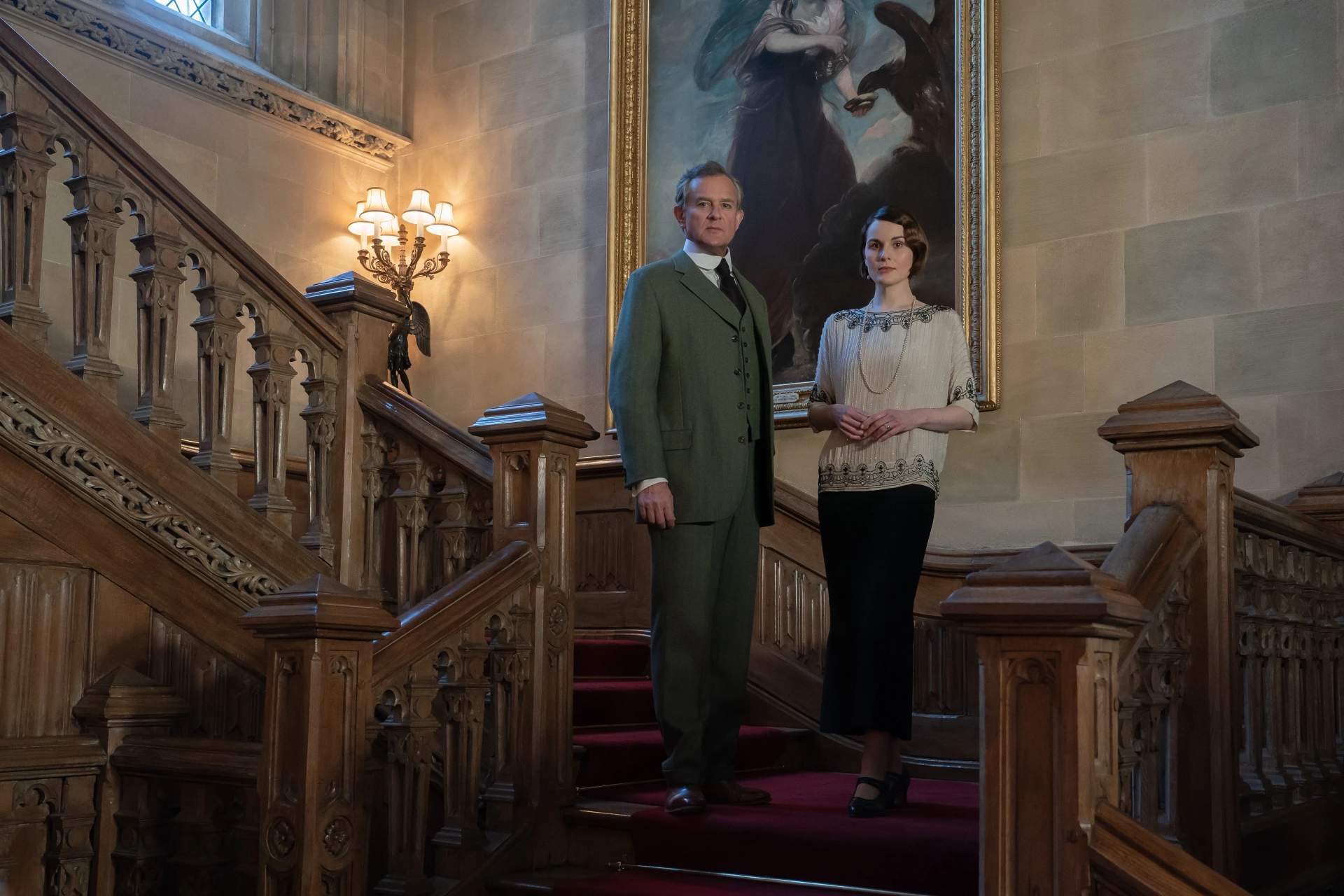 Hugh Bonneville and Michelle Dockery in Downton Abbey: A New Era (2022)