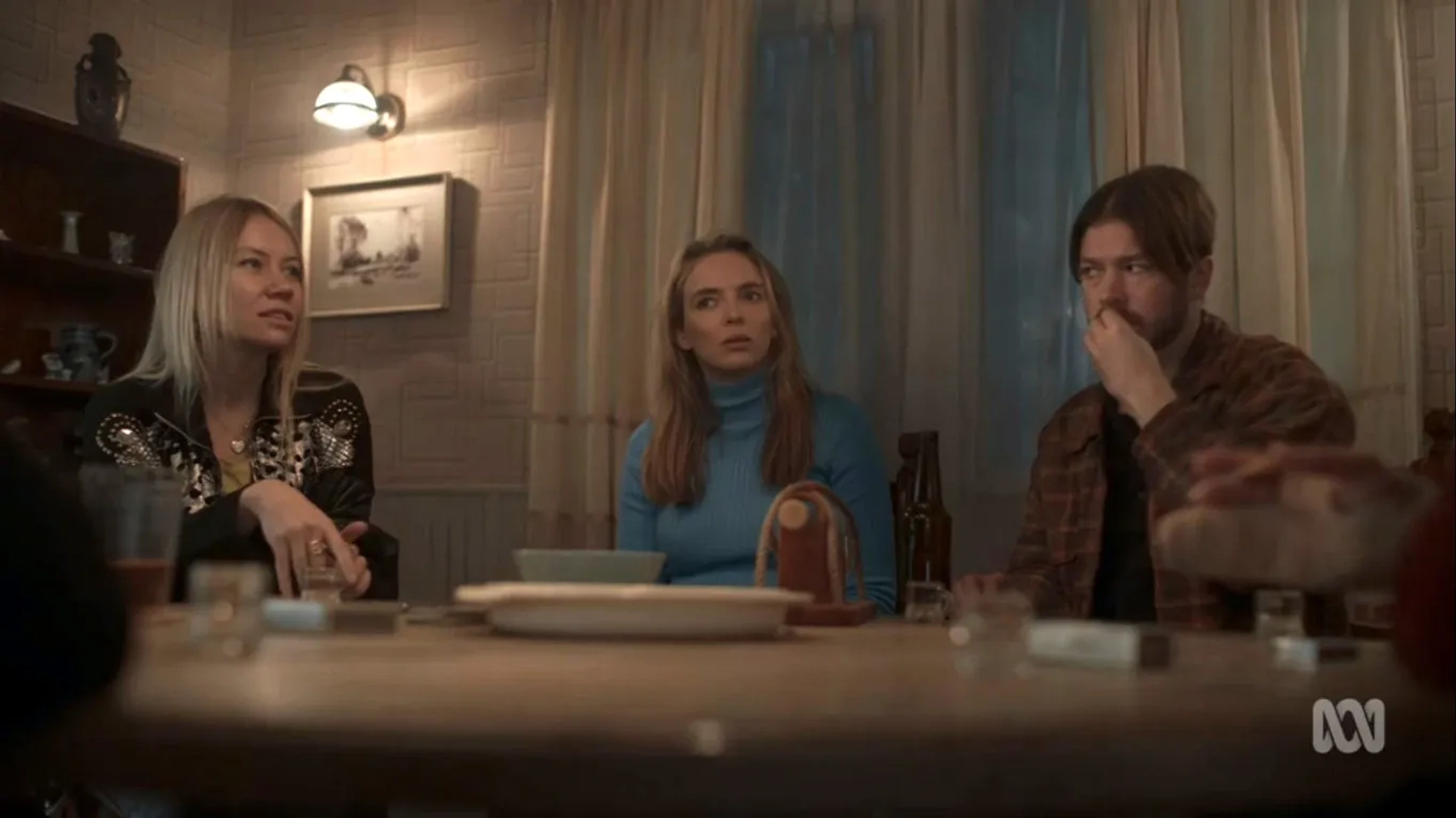 Jodie Comer, Rob Feldman, and Natallia Bulynia in Killing Eve: Are You from Pinner? (2020)