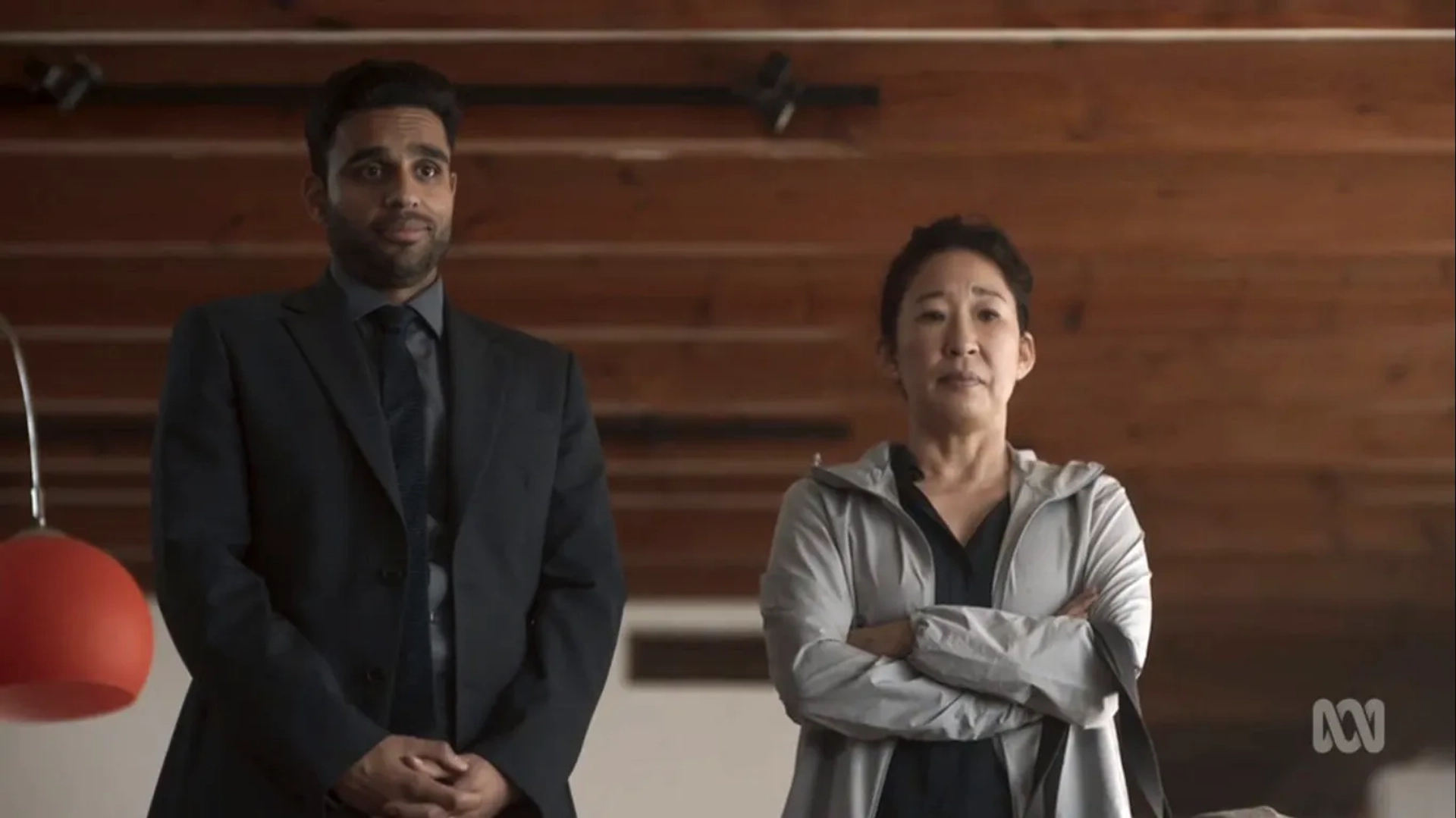 Sandra Oh and Raj Bajaj in Killing Eve: Meetings Have Biscuits (2020)