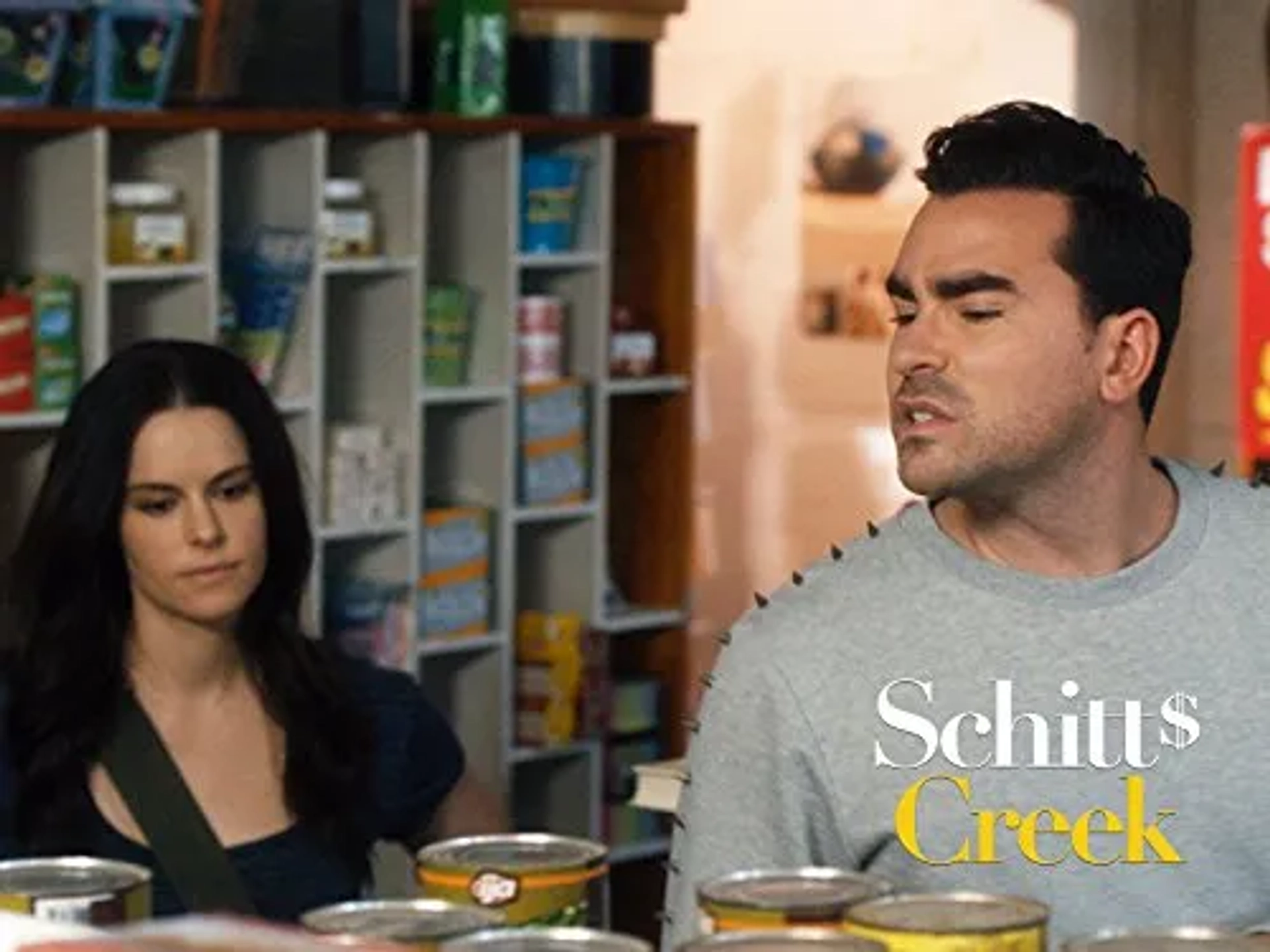 Emily Hampshire and Dan Levy in Schitt's Creek (2015)