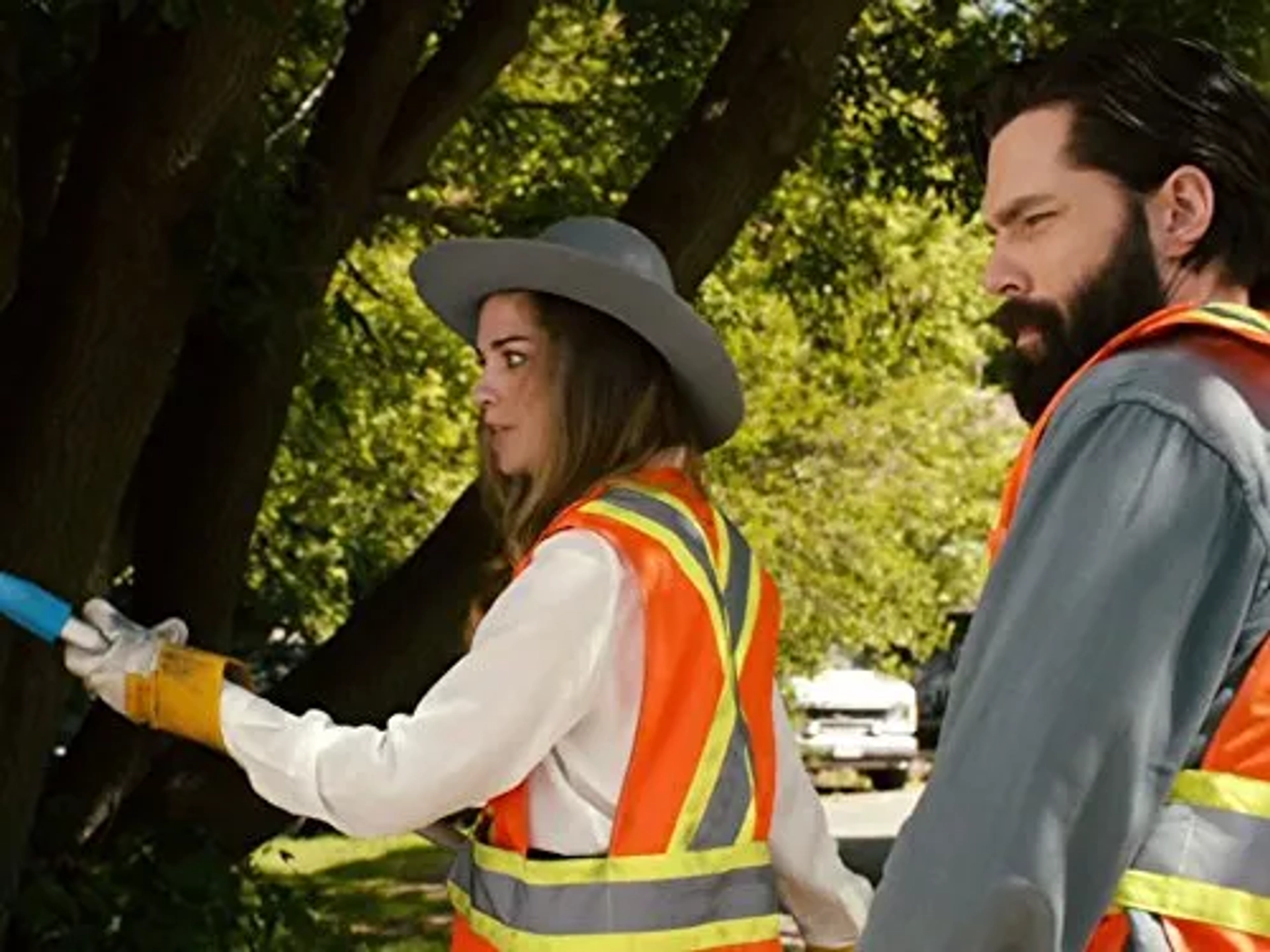 Tim Rozon and Annie Murphy in Schitt's Creek (2015)