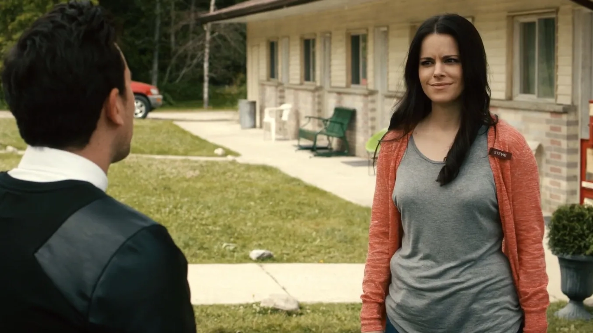 Emily Hampshire and Dan Levy in Schitt's Creek (2015)